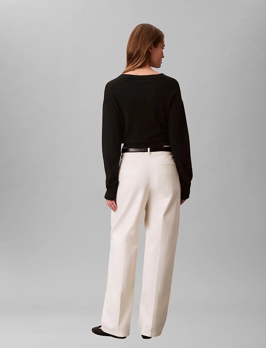 Calvin Klein - STRETCH CHINO W/ PLEAT - WIDE LE - tailored trousers - tofu - 3