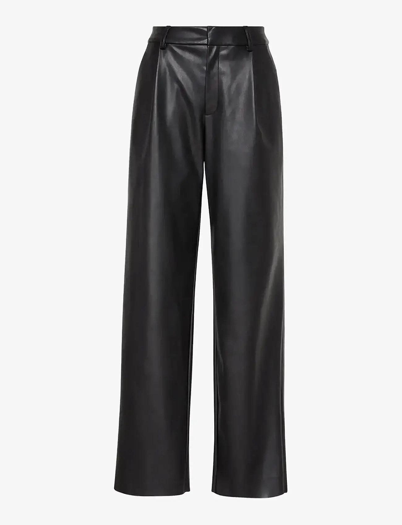 Calvin Klein - FAUX LEATHER PLEATED TROUSER - lederhosen - black - 0
