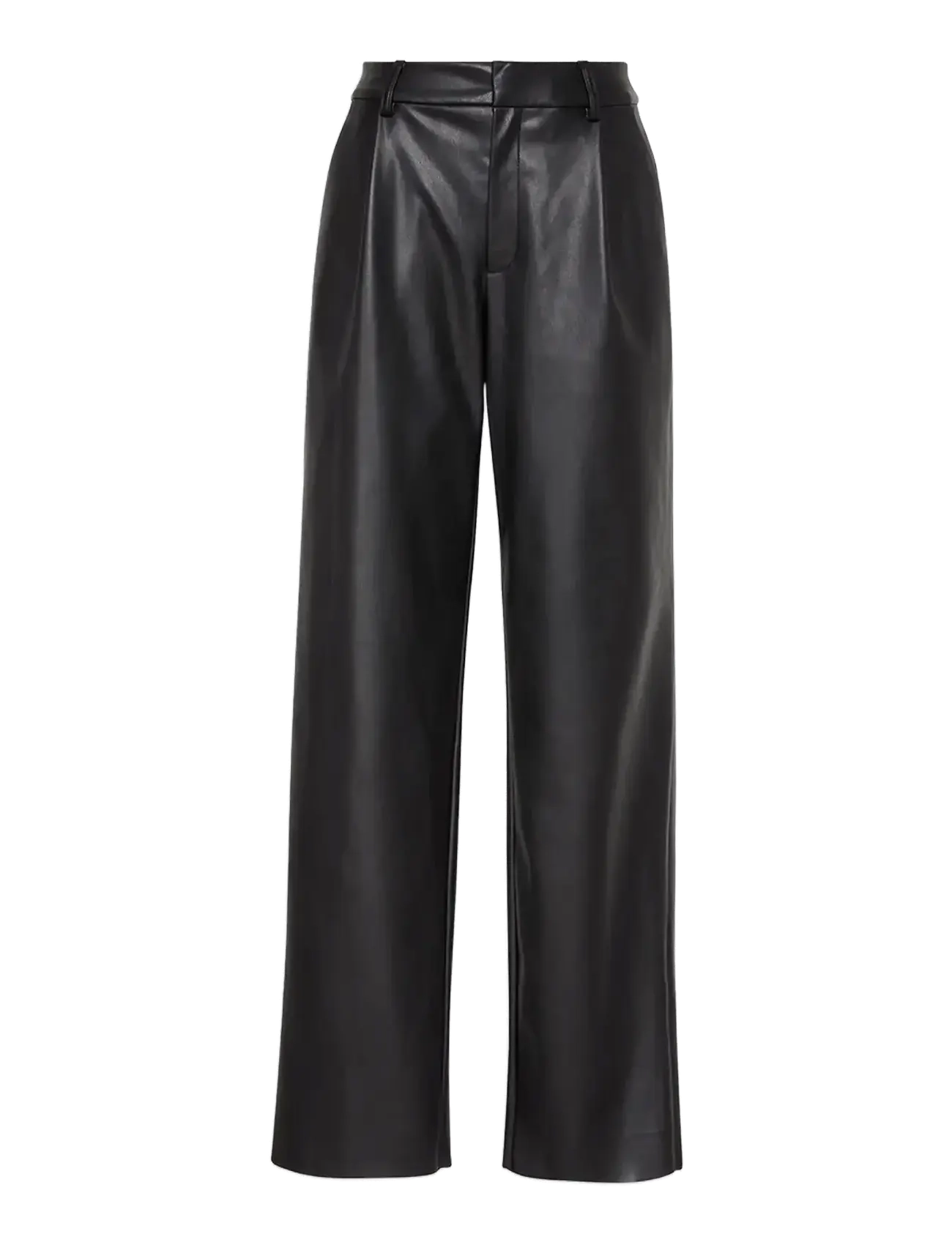 Calvin Klein FAUX LEATHER PLEATED TROUSER - Tøj - BLACK / black