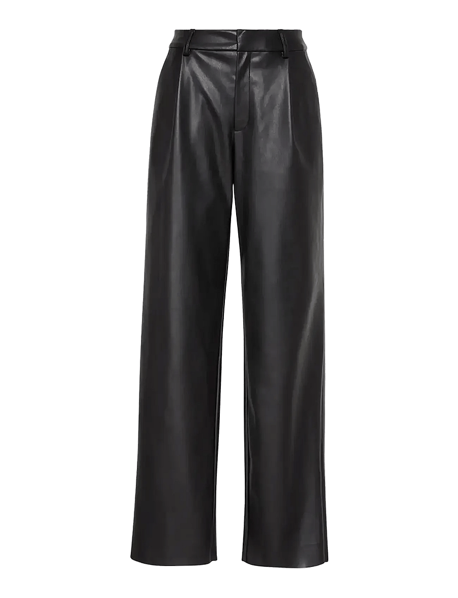 Calvin Klein - FAUX LEATHER PLEATED TROUSER - lederhosen - black - 0