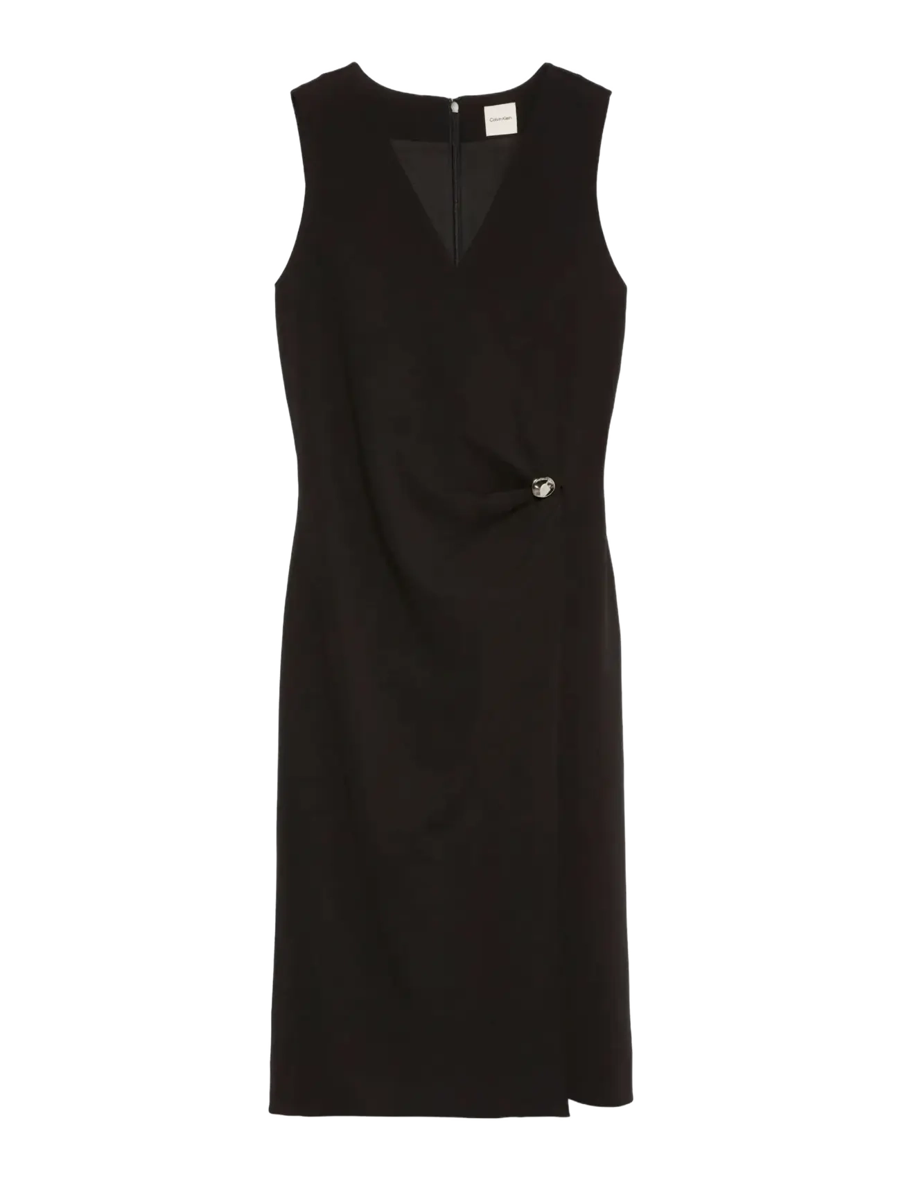 CALVIN KLEIN Stretch Crepe Sl Hardware Kleid Schwarz - 38 - Damen