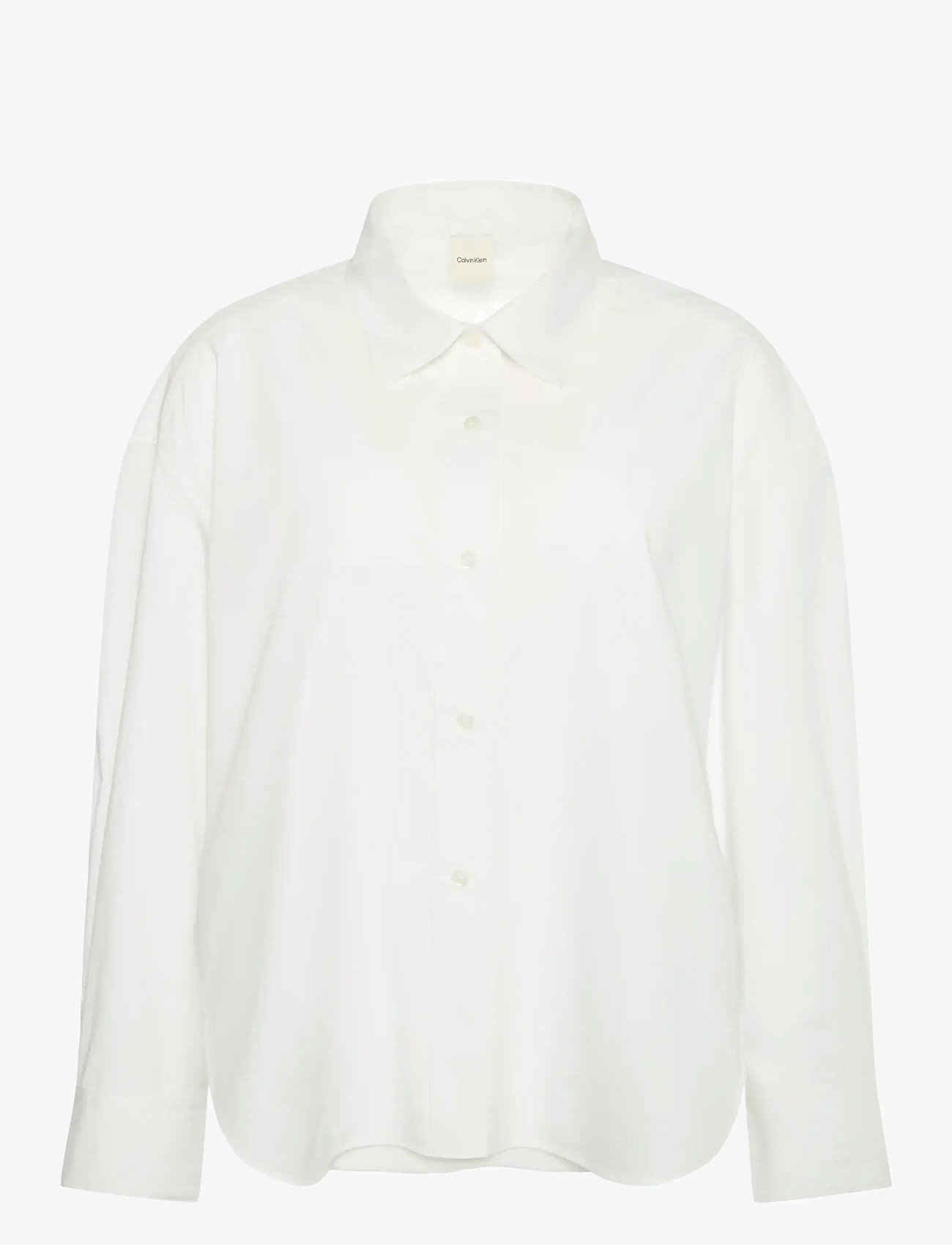 Calvin Klein - Crisp Poplin Oversized Cropped S - long-sleeved shirts - brilliant white - 0