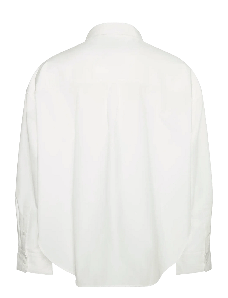 Calvin Klein - Crisp Poplin Oversized Cropped S - langärmlige hemden - brilliant white - 1