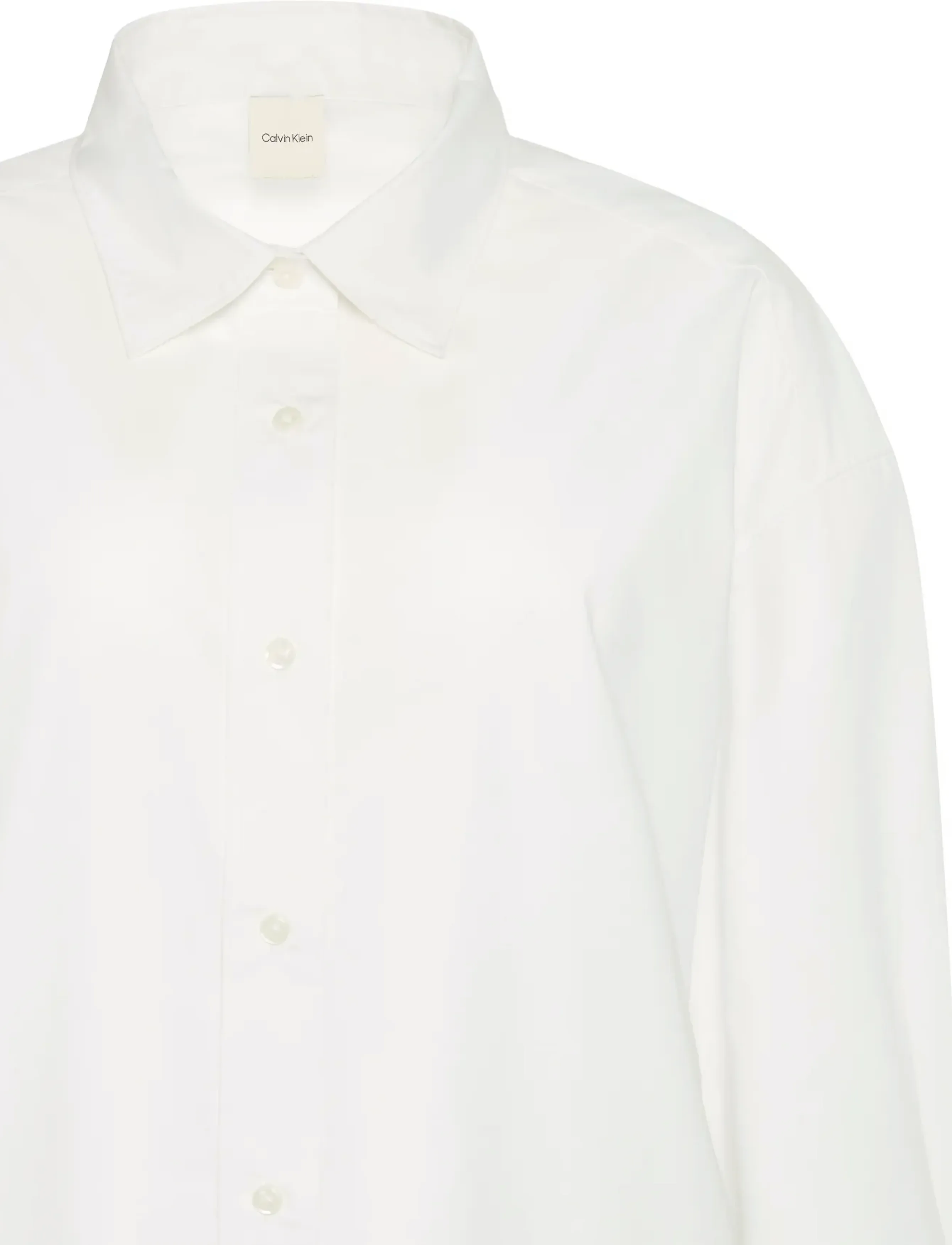 Calvin Klein - Crisp Poplin Oversized Cropped S - langærmede skjorter - brilliant white - 2