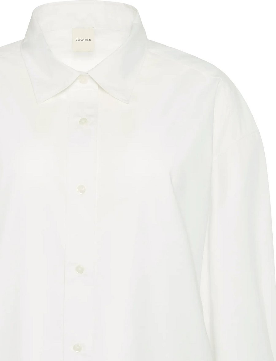 Calvin Klein - Crisp Poplin Oversized Cropped S - langärmlige hemden - brilliant white - 2