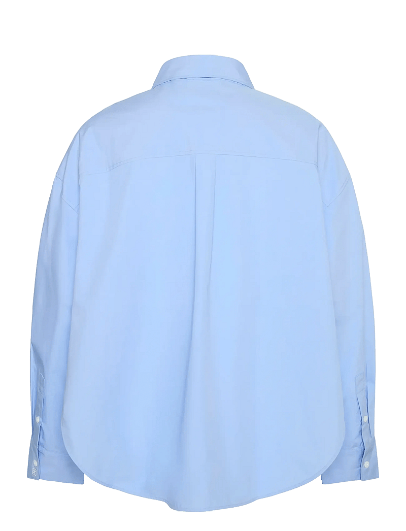 Calvin Klein - Crisp Poplin Oversized Cropped S - langärmlige hemden - hydrangea - 1