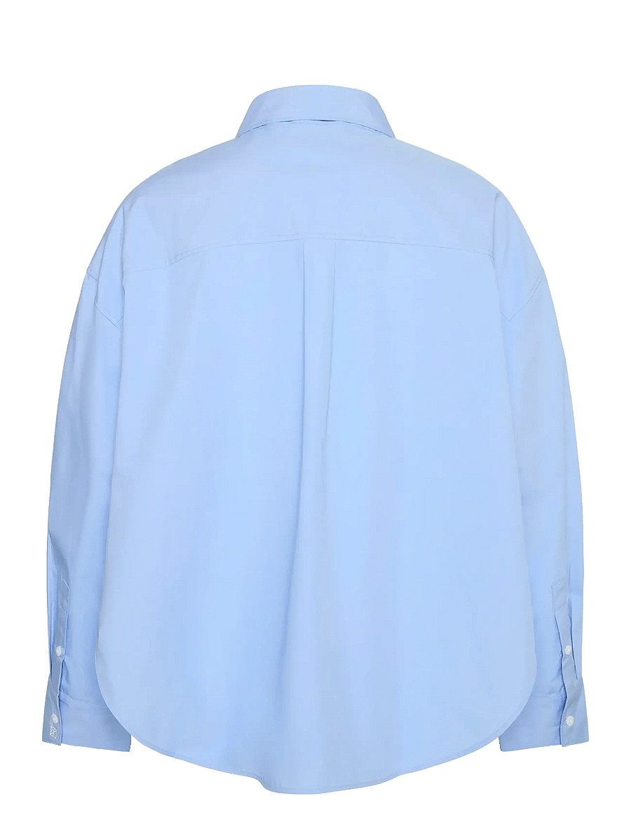 Calvin Klein - Crisp Poplin Oversized Cropped S - langärmlige hemden - hydrangea - 2