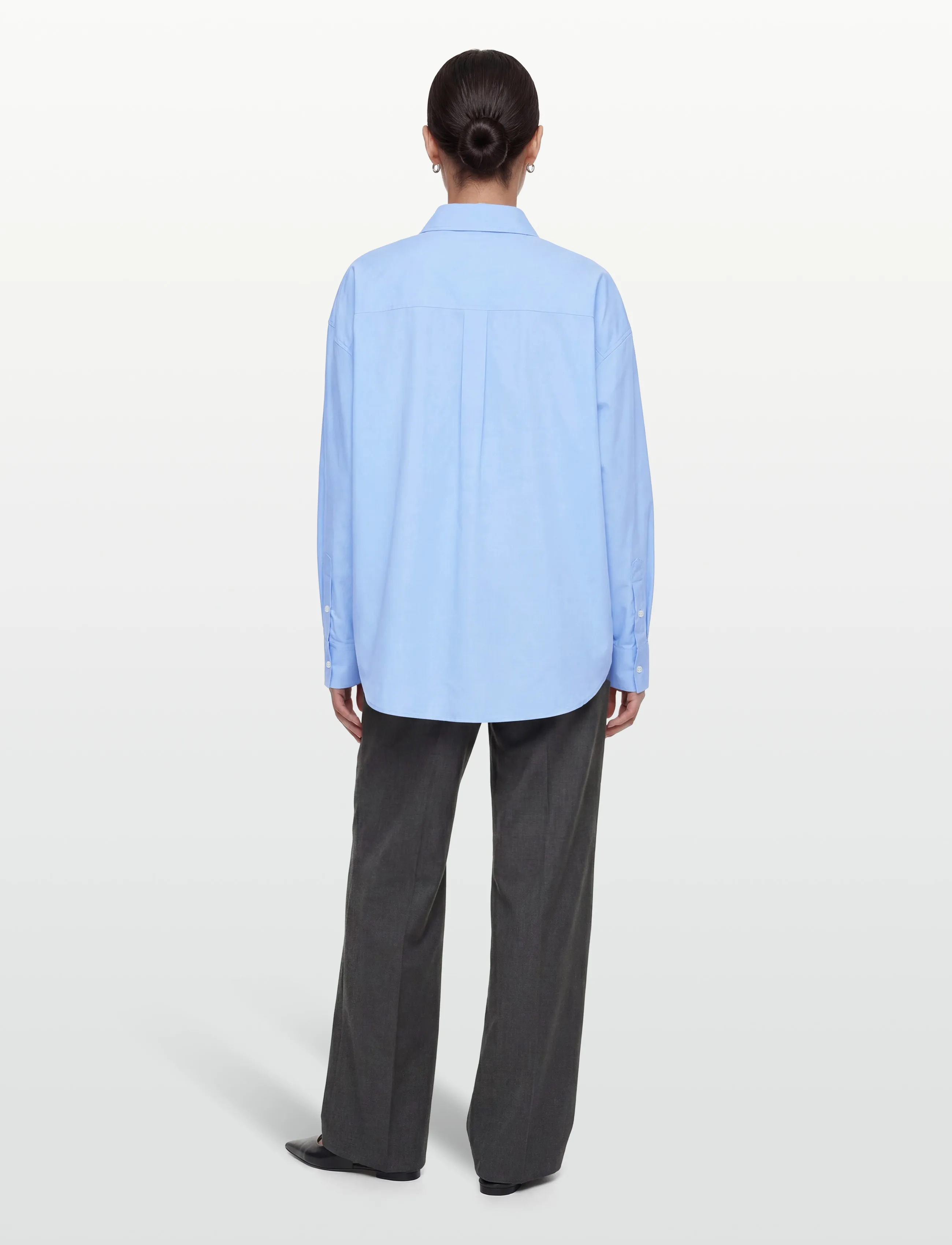 Calvin Klein - Crisp Poplin Oversized Cropped S - long-sleeved shirts - hydrangea - 4