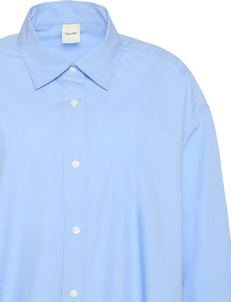 Calvin Klein - Crisp Poplin Oversized Cropped S - langärmlige hemden - hydrangea - 2