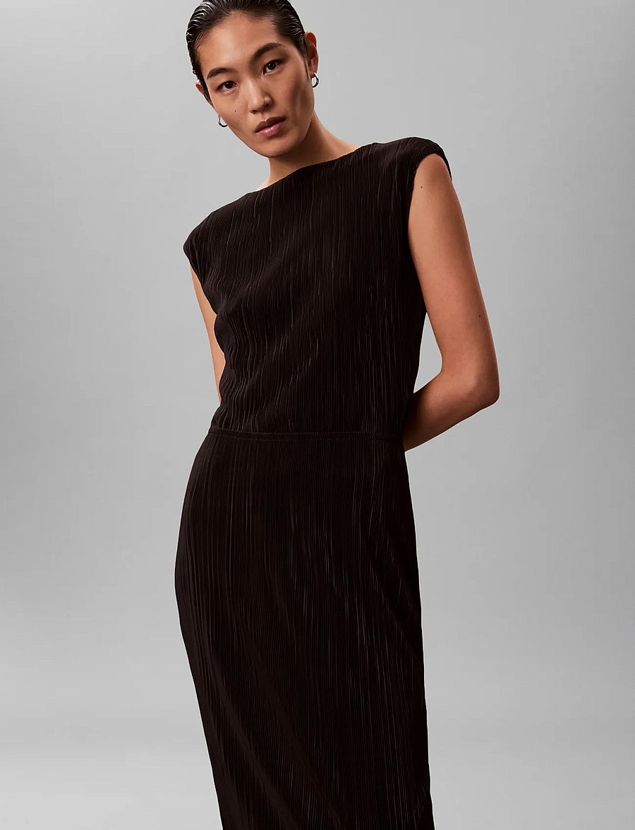 Calvin Klein - PLISSE MIDI SKIRT - midi skirts - black - 4