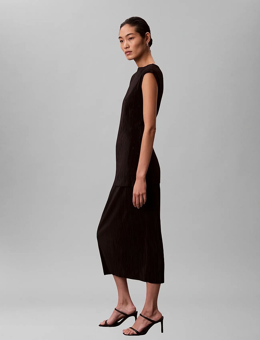 Calvin Klein - PLISSE MIDI SKIRT - midi skirts - black - 5