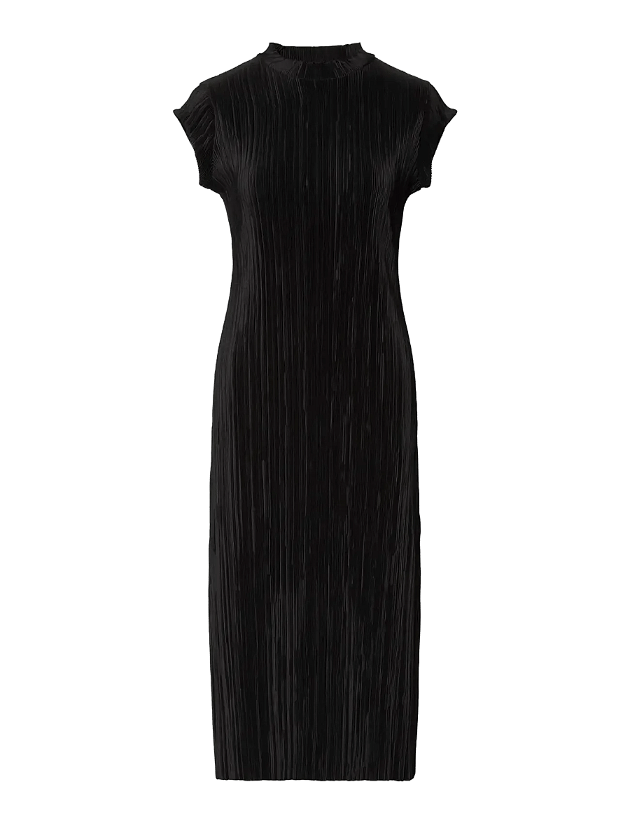 Calvin Klein - PLISSE MIDI DRESS - midi dresses - black - 1