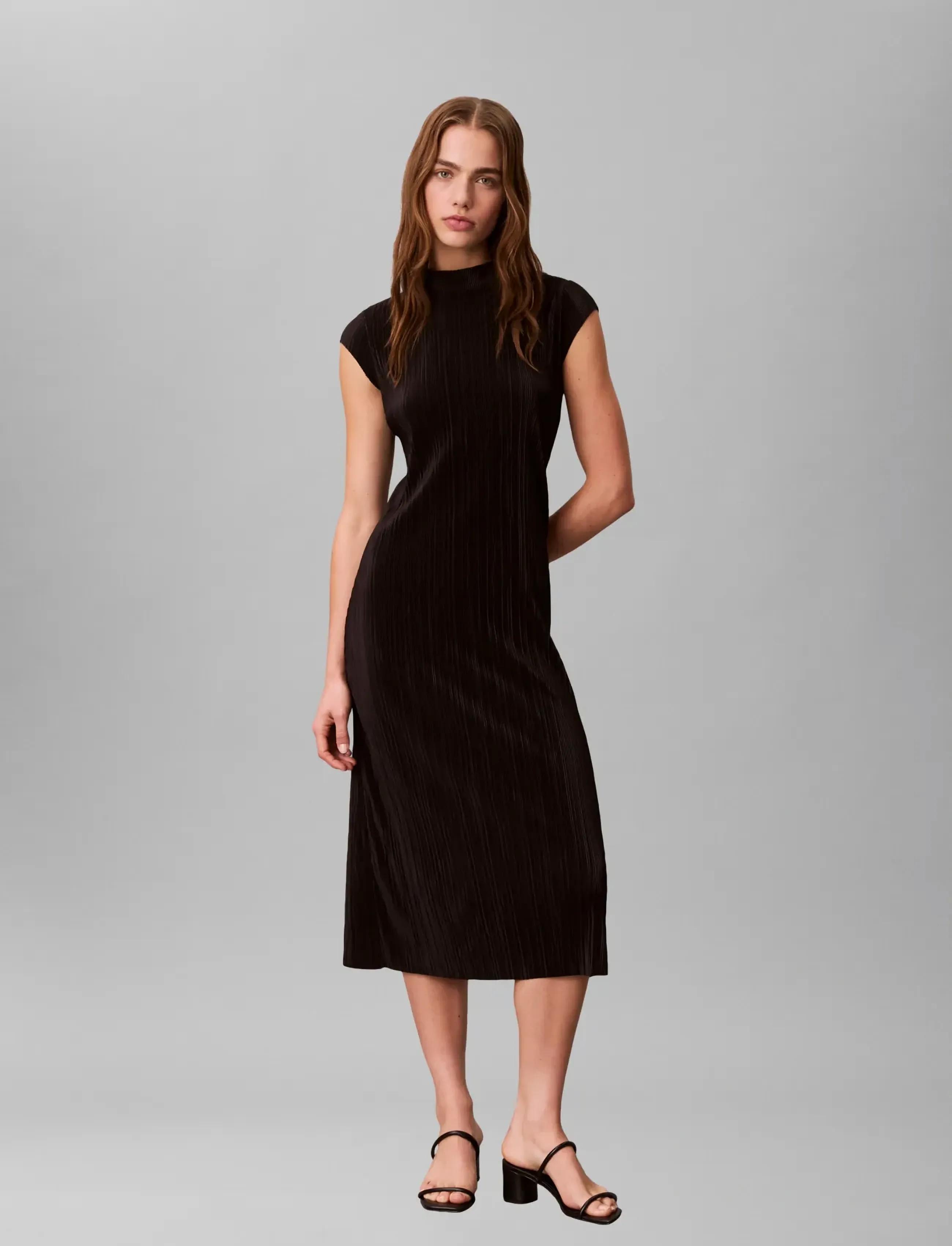 Calvin Klein Plisse Maxi Dress, M, Dresses, Schwarz - Frauen
