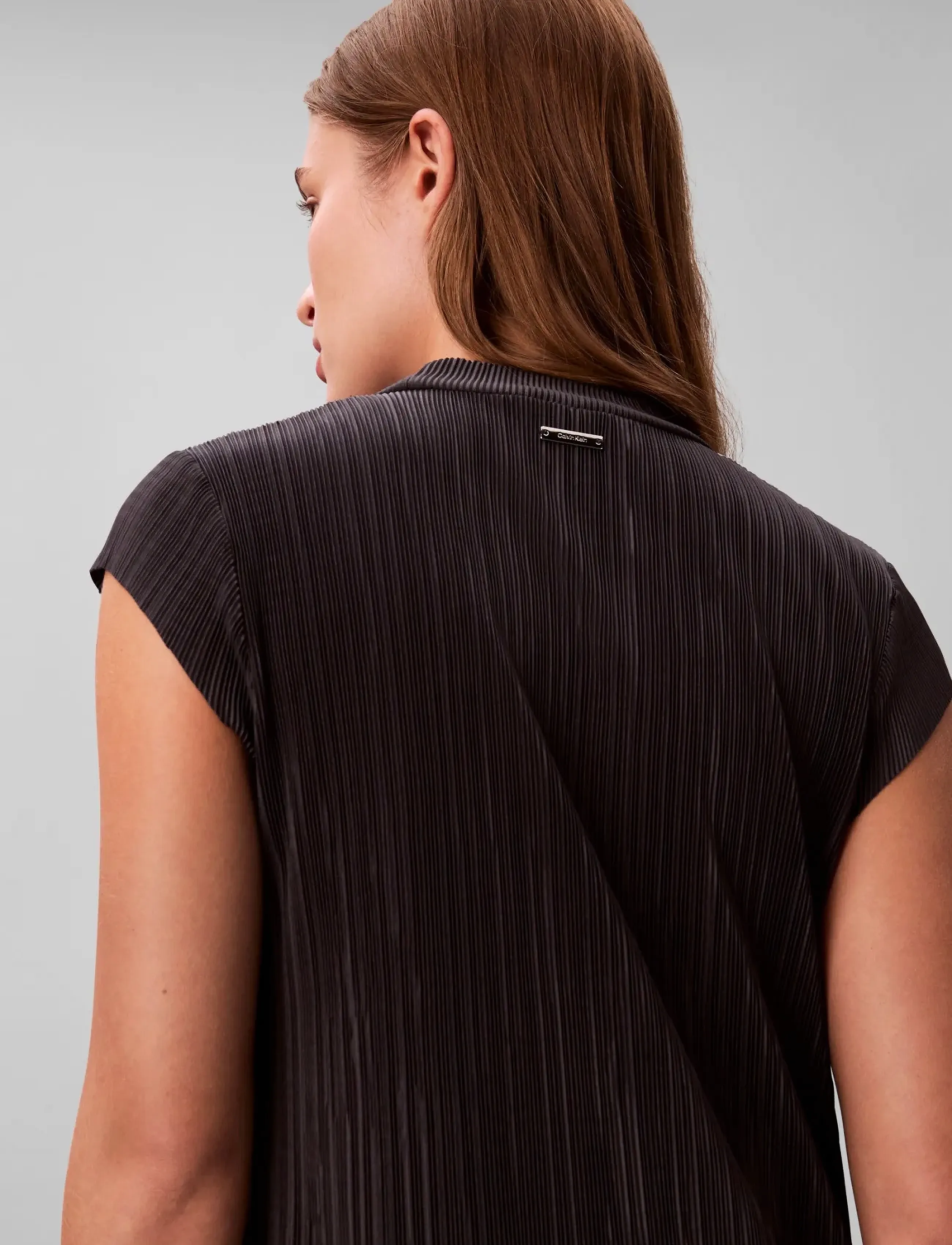 Calvin Klein - PLISSE MIDI DRESS - midi kjólar - ebony - 5