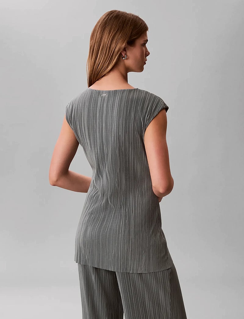 Calvin Klein - SL PLISSE TUNIC - Ærmeløse bluser - shadow - 2