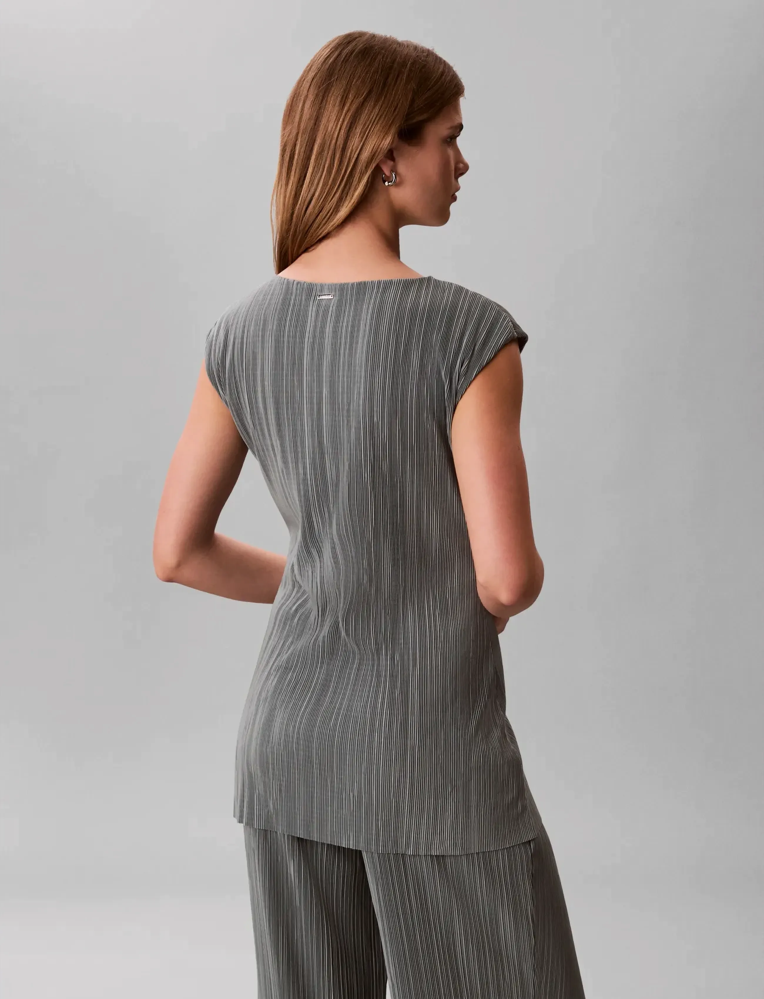 Calvin Klein - SL PLISSE TUNIC - Ärmellose blusen - shadow - 2