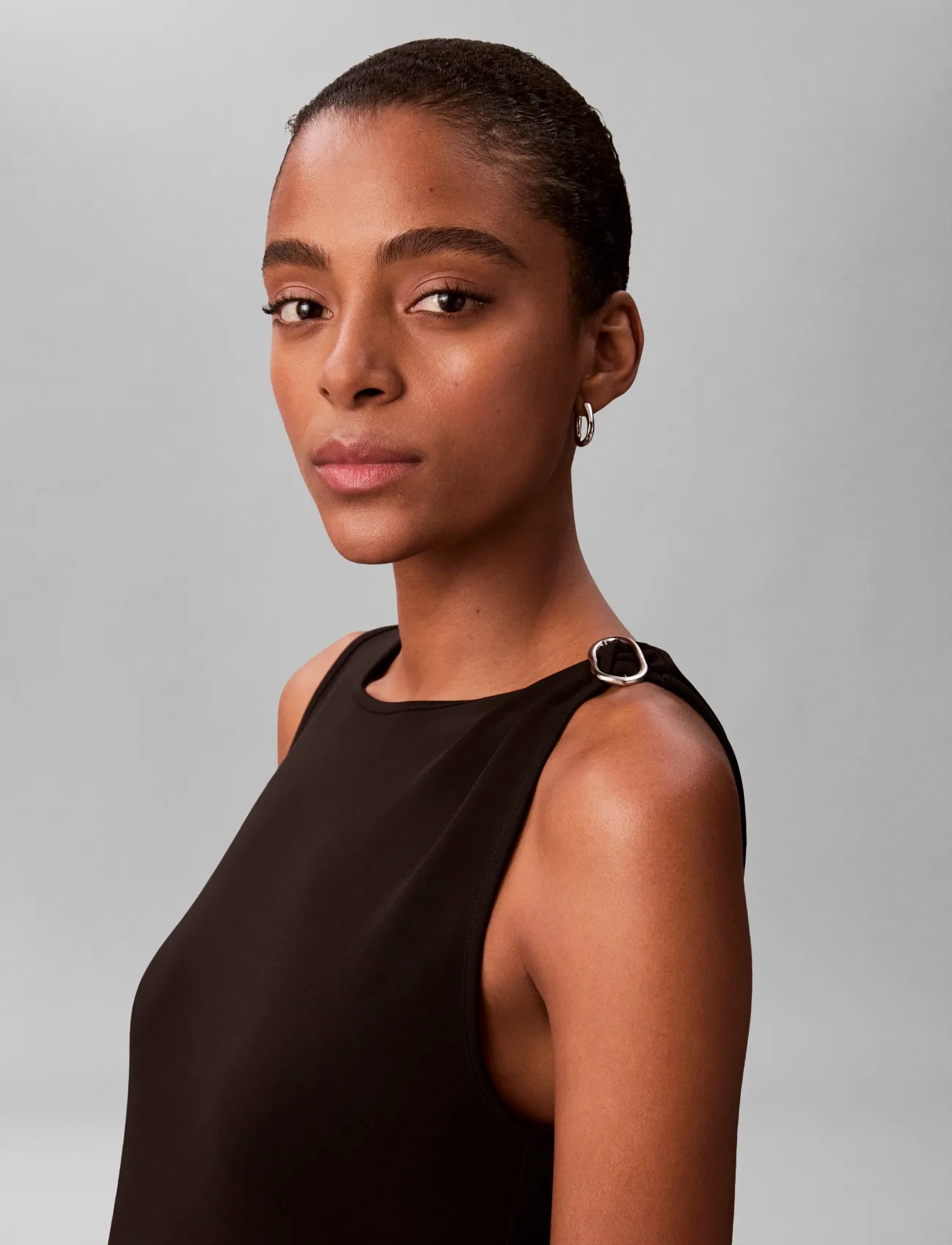 Calvin Klein - SL REFINED JERSEY HARDWARE DRESS - black - 4