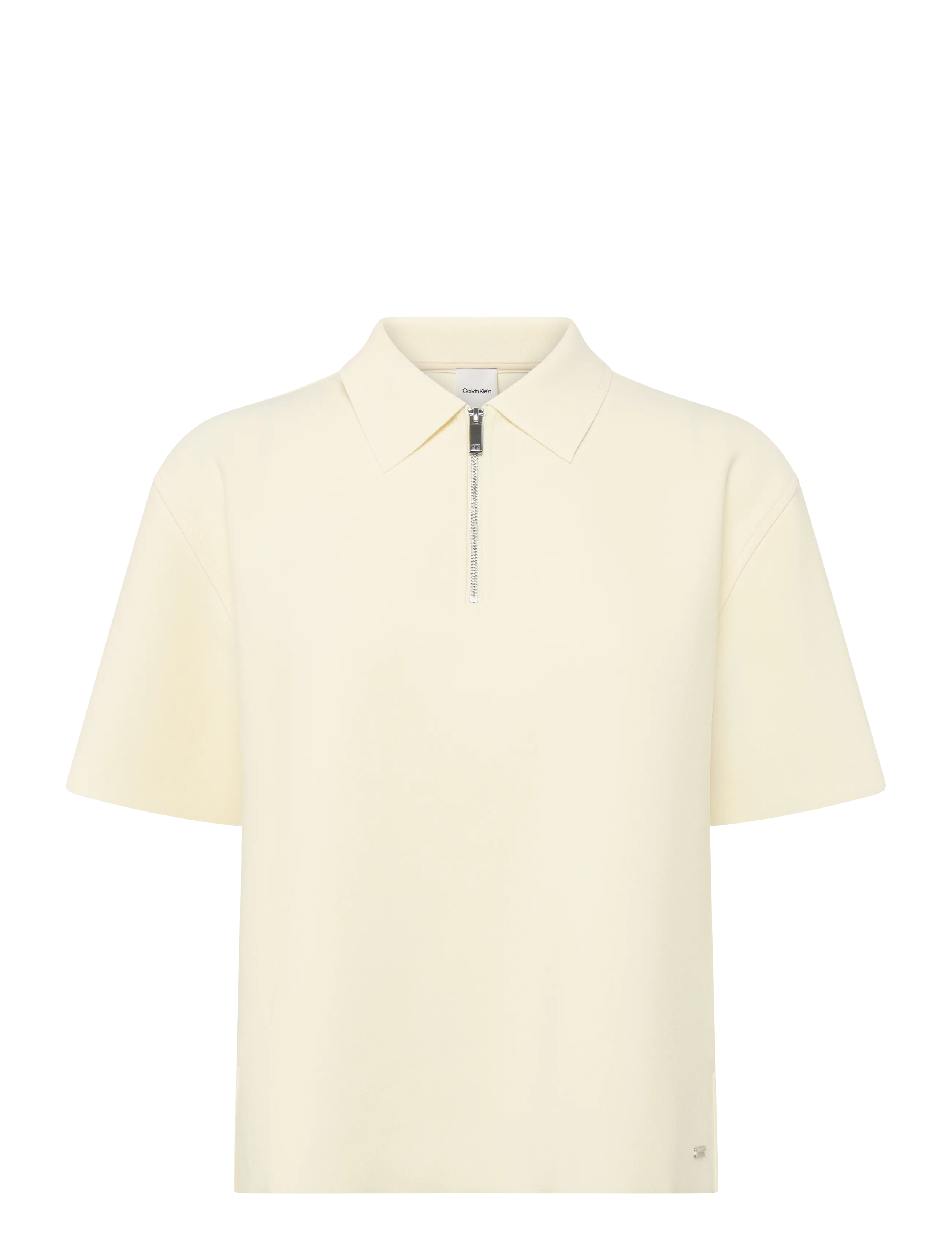 Ss Tailored Knit Collar Zip Top
