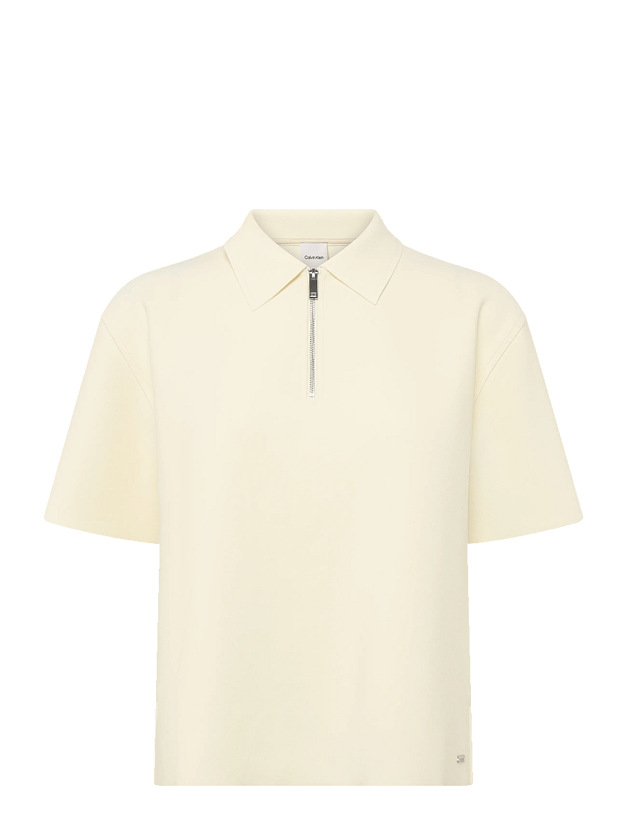 Calvin Klein - SS TAILORED KNIT COLLAR ZIP TOP - polosärgid - afterglow - 0
