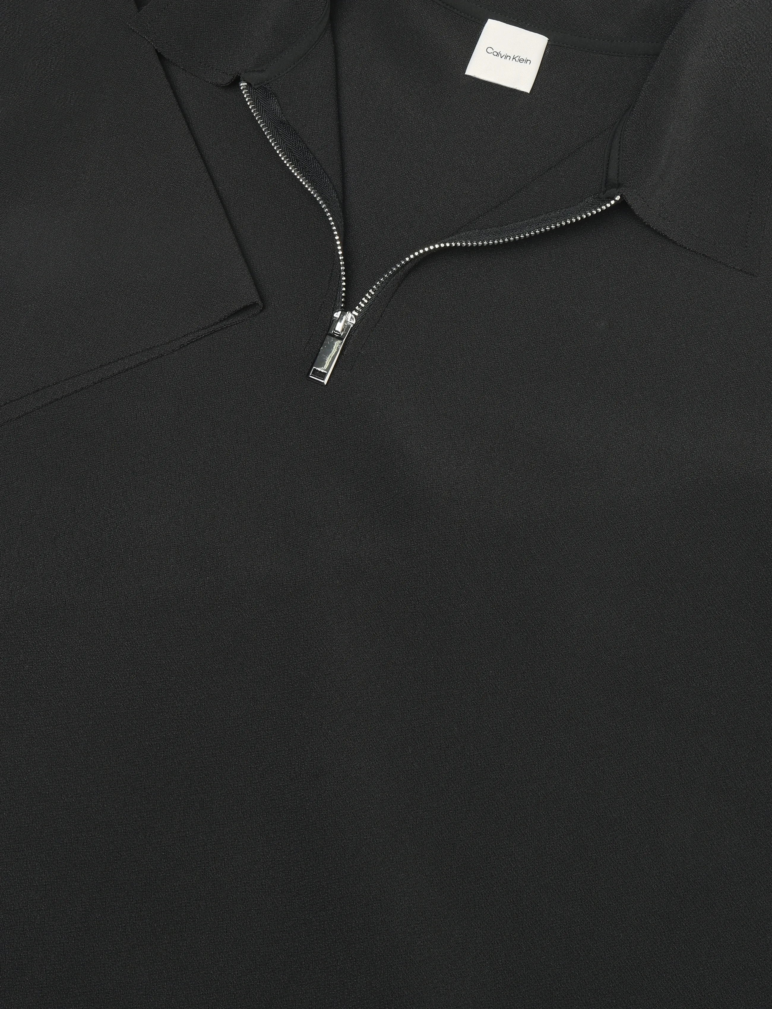 Calvin Klein - SS TAILORED KNIT COLLAR ZIP TOP - poloshirts - black - 5