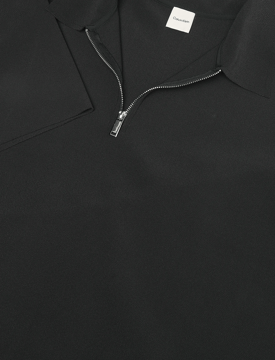 Calvin Klein - SS TAILORED KNIT COLLAR ZIP TOP - polo shirts - black - 5