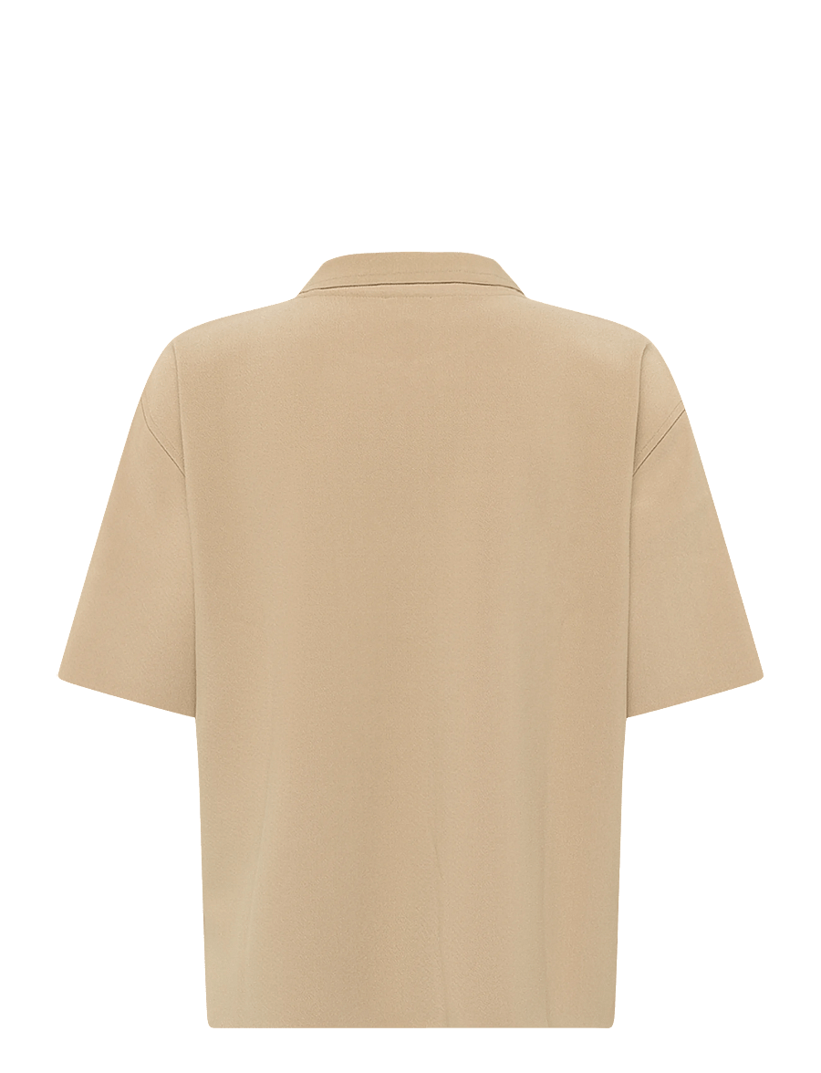 Calvin Klein - SS TAILORED KNIT COLLAR ZIP TOP - tannin - 1