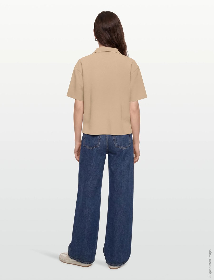 Calvin Klein - SS TAILORED KNIT COLLAR ZIP TOP - polo shirts - tannin - 4