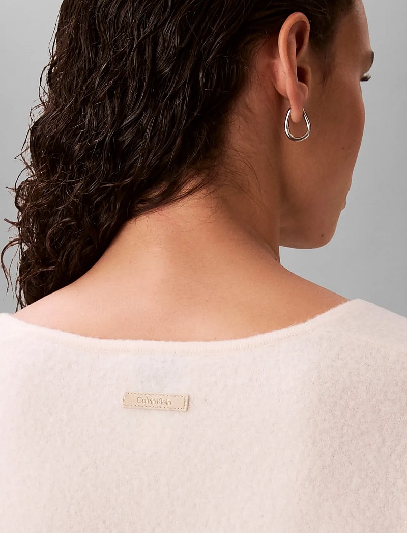 Calvin Klein - BOILED WOOL LS V NECK TOP - pullover - white greige - 3