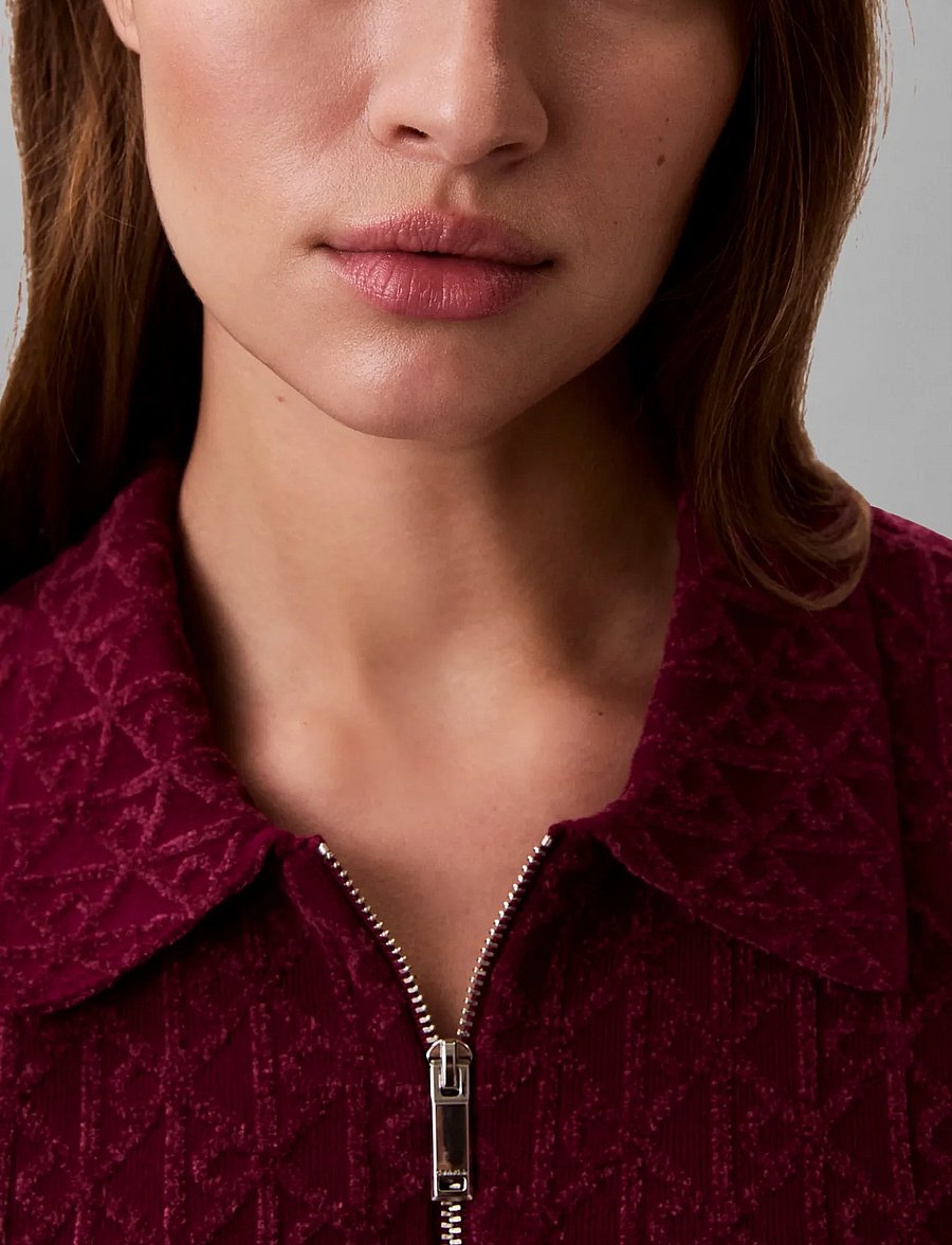 Calvin Klein - AOP Textured SS Top - jumpers - berry glaze combo - 4
