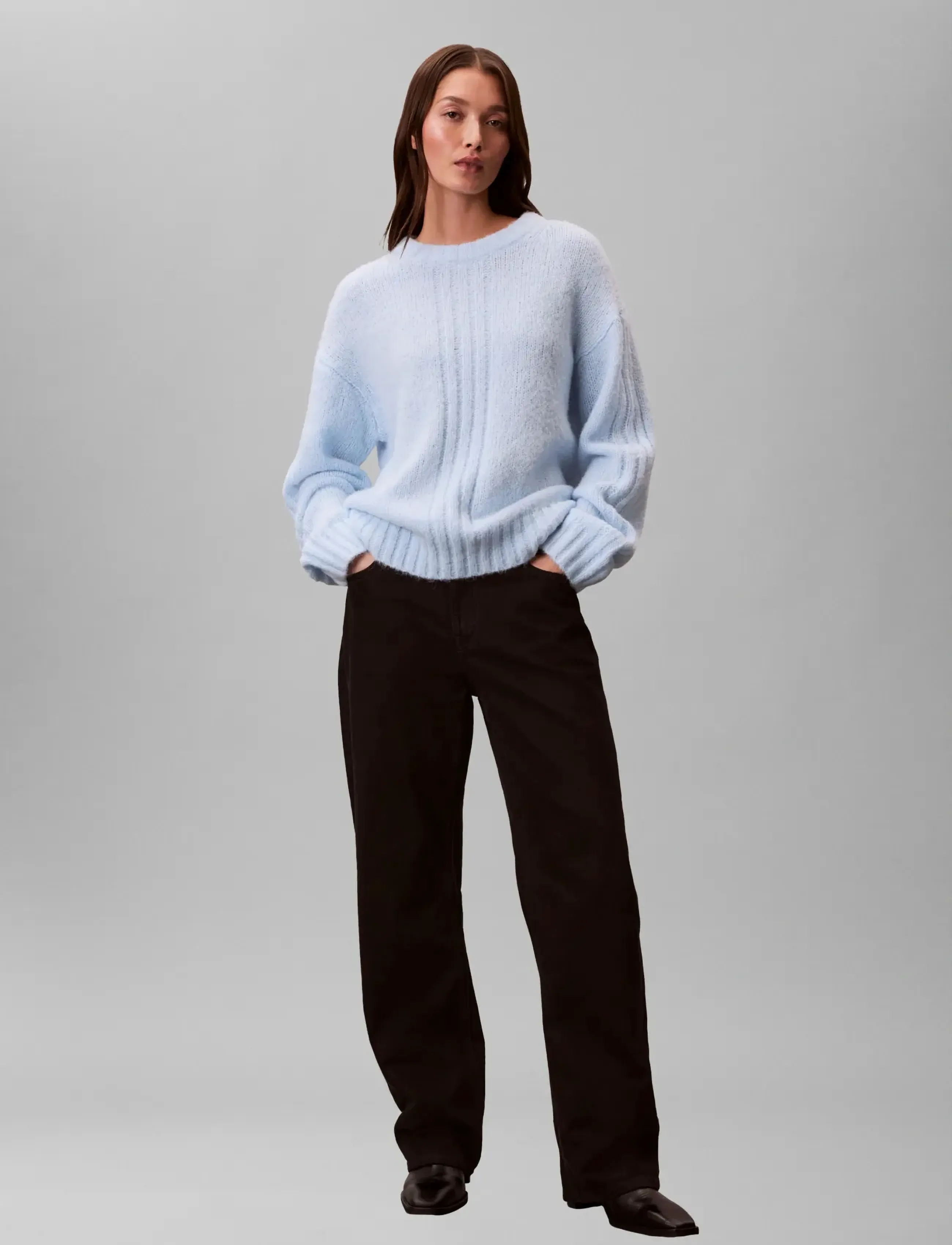 Calvin Klein - Brushed Wool Blend Pullover - pullover - keepsake blue - 3