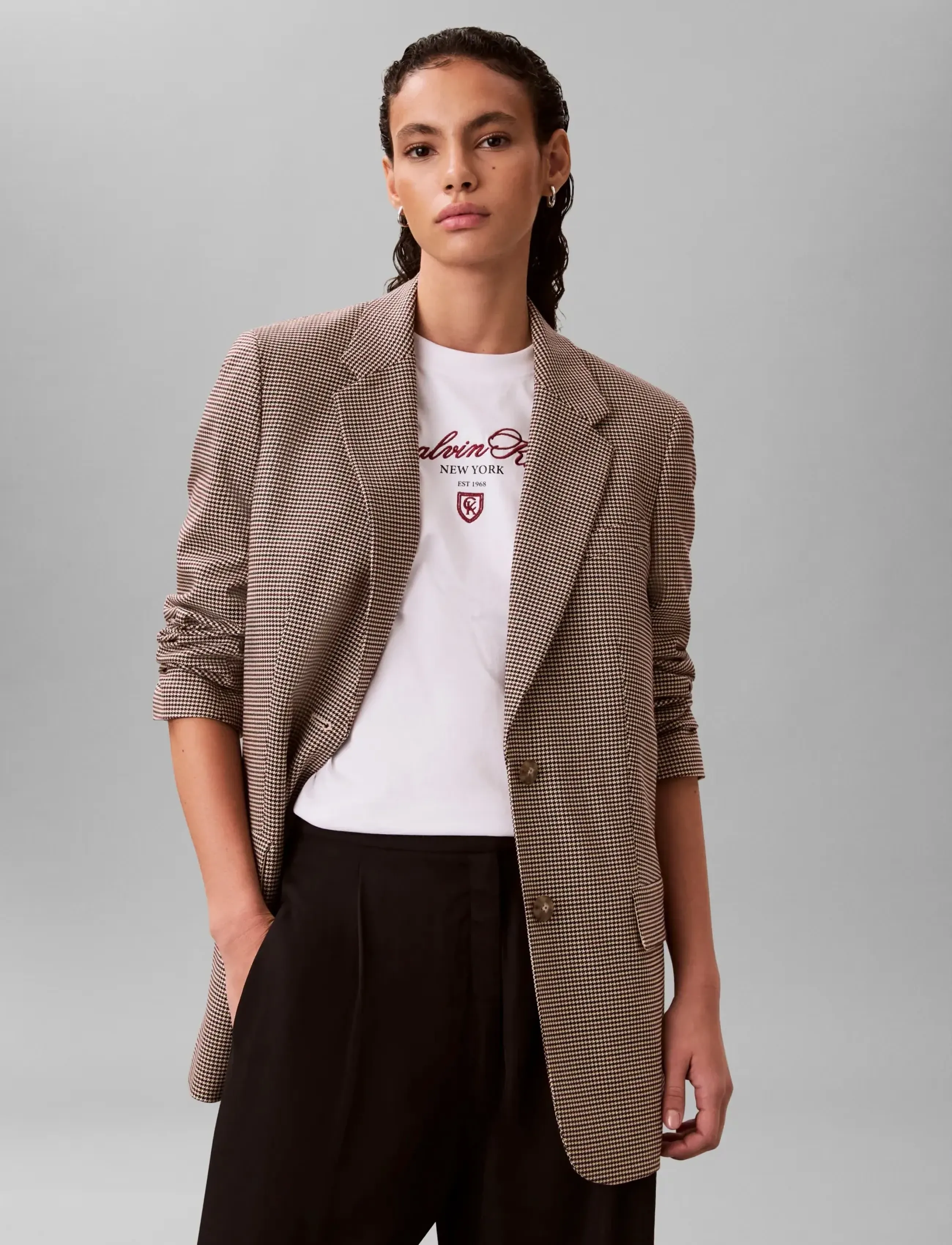 Calvin Klein - TECH YD SUITING OVERSIZED BLAZER - einhnepptir jakkar - 19859 csw25h_w051+4_silvermoss - 4
