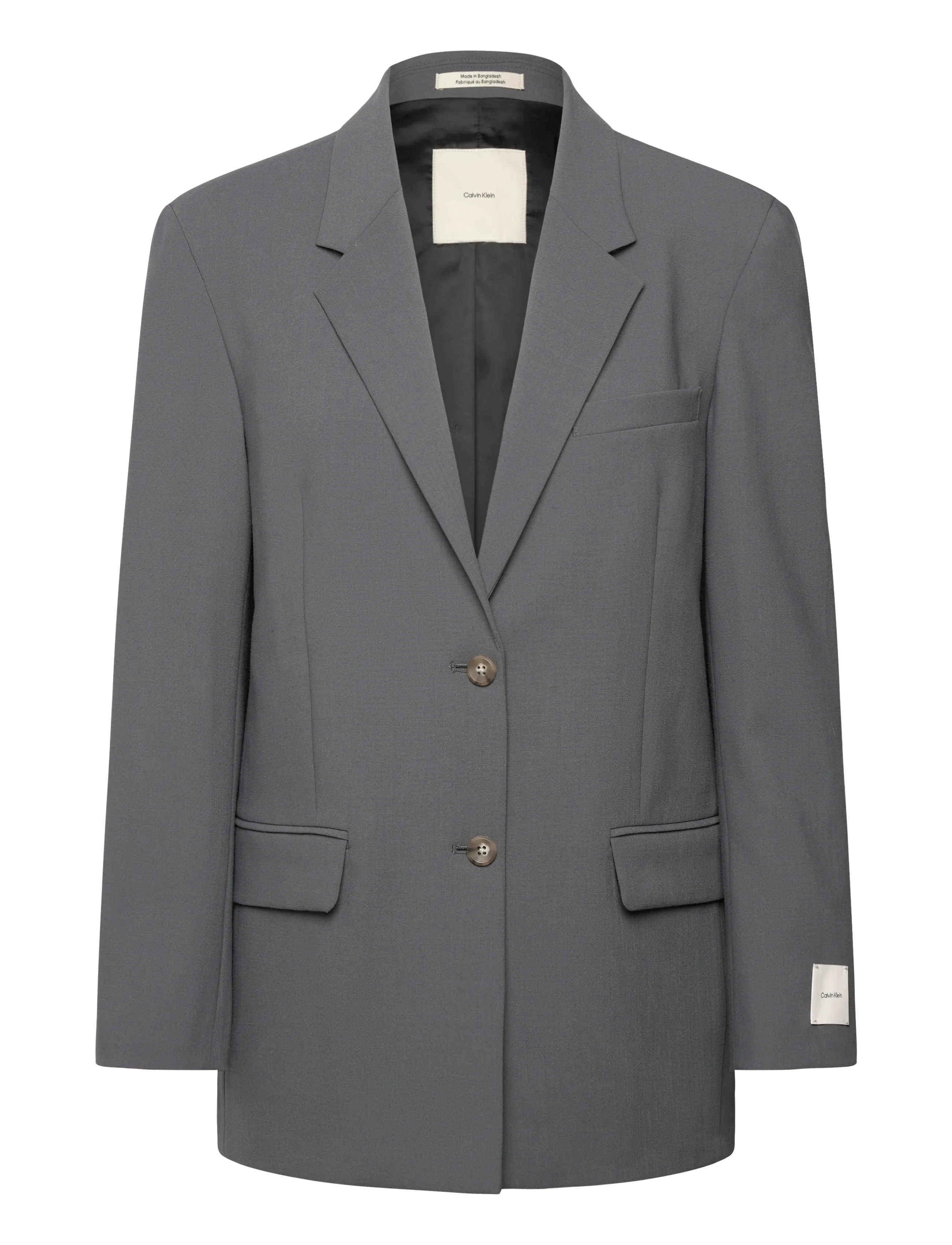 Calvin Klein STRECTH SUITING OVERSIZED BLAZER - Tøj - ENDLESS GRAY / grey