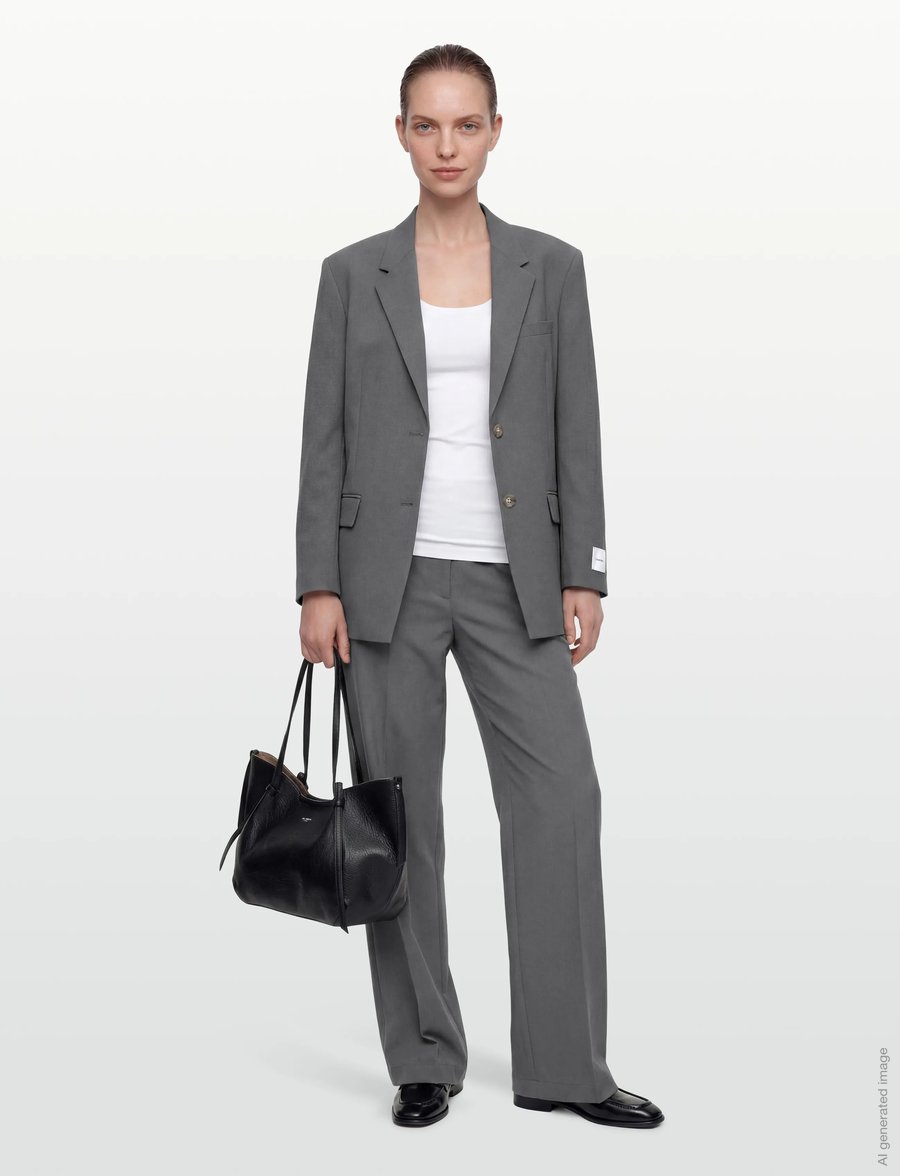 Calvin Klein - STRECTH SUITING OVERSIZED BLAZER - endless gray - 0