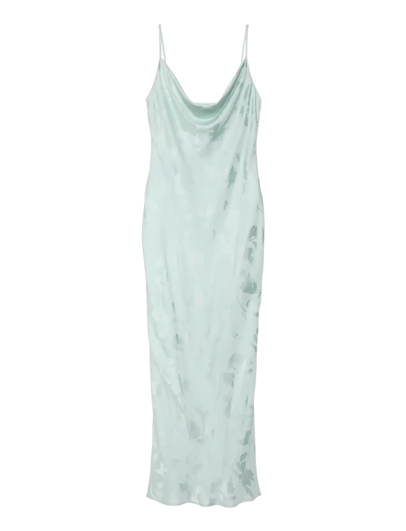 CALVIN KLEIN Viscose Jacquard Maxi Slip Kleid Grün - L - Damen