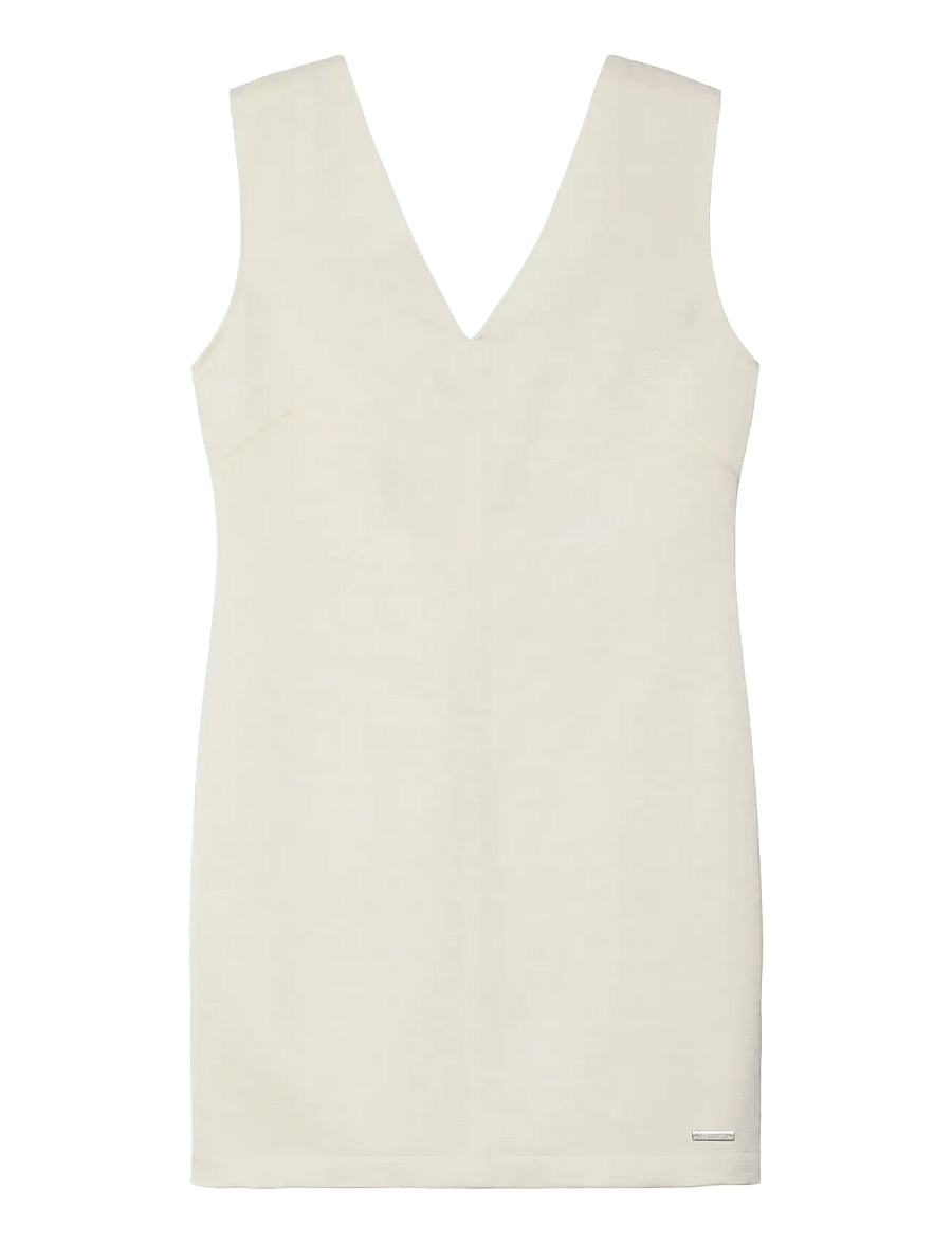 Calvin Klein - HEAVY TEXTURED SHINE MINI DRESS - korte kjoler - tofu - 1