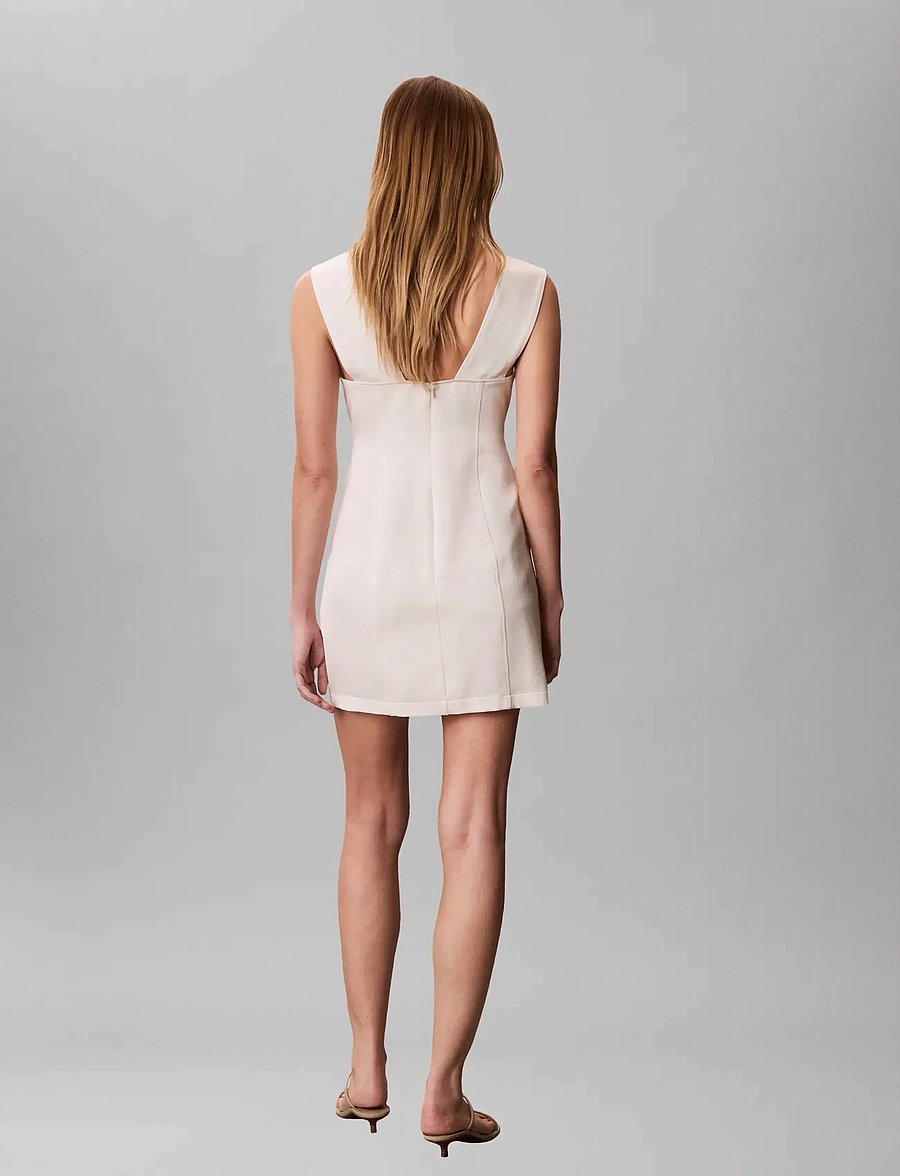 Calvin Klein - HEAVY TEXTURED SHINE MINI DRESS - korte kjoler - tofu - 2