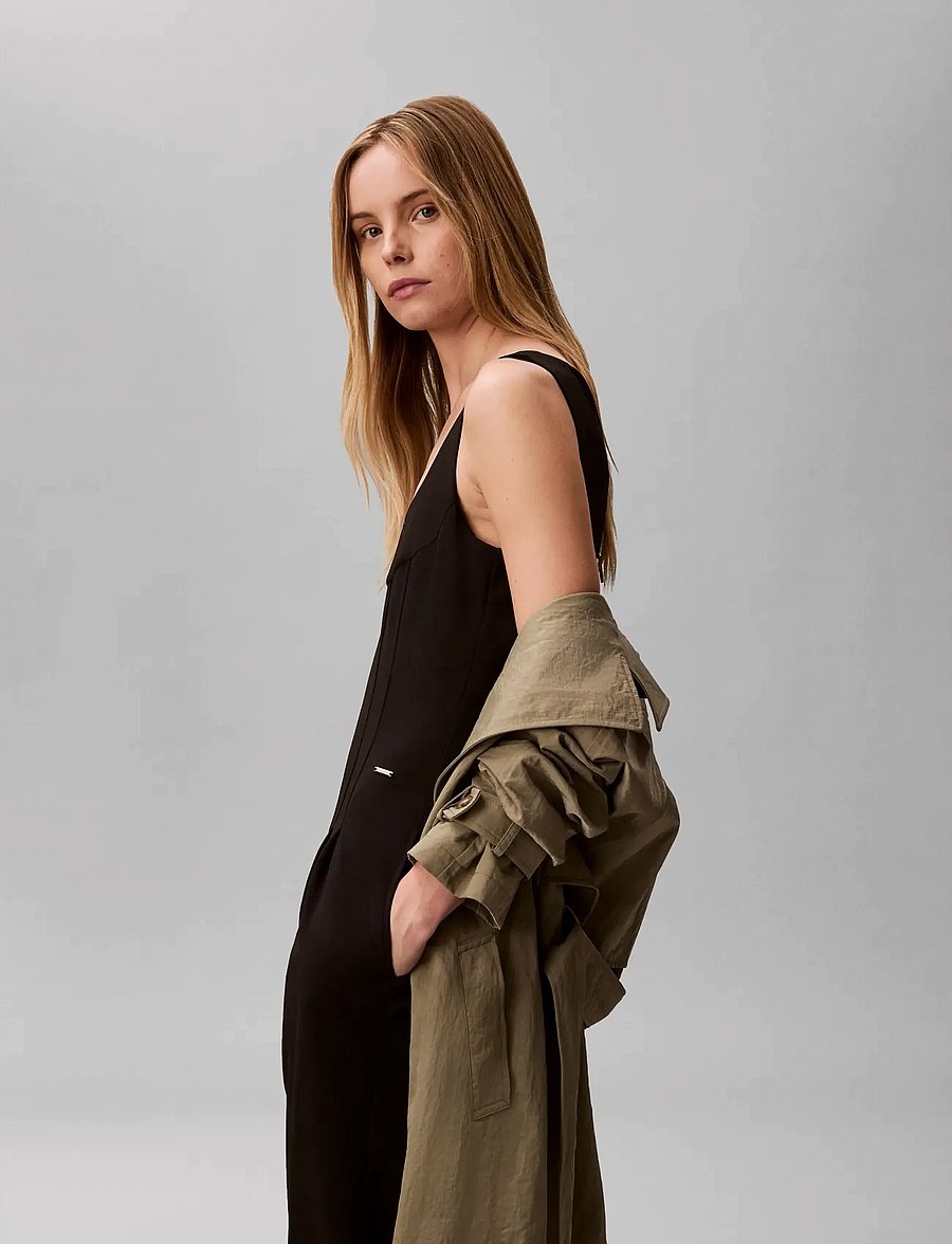 Calvin Klein - SCUBA CREPE SL JUMPSUIT - jumpsuits - black - 4