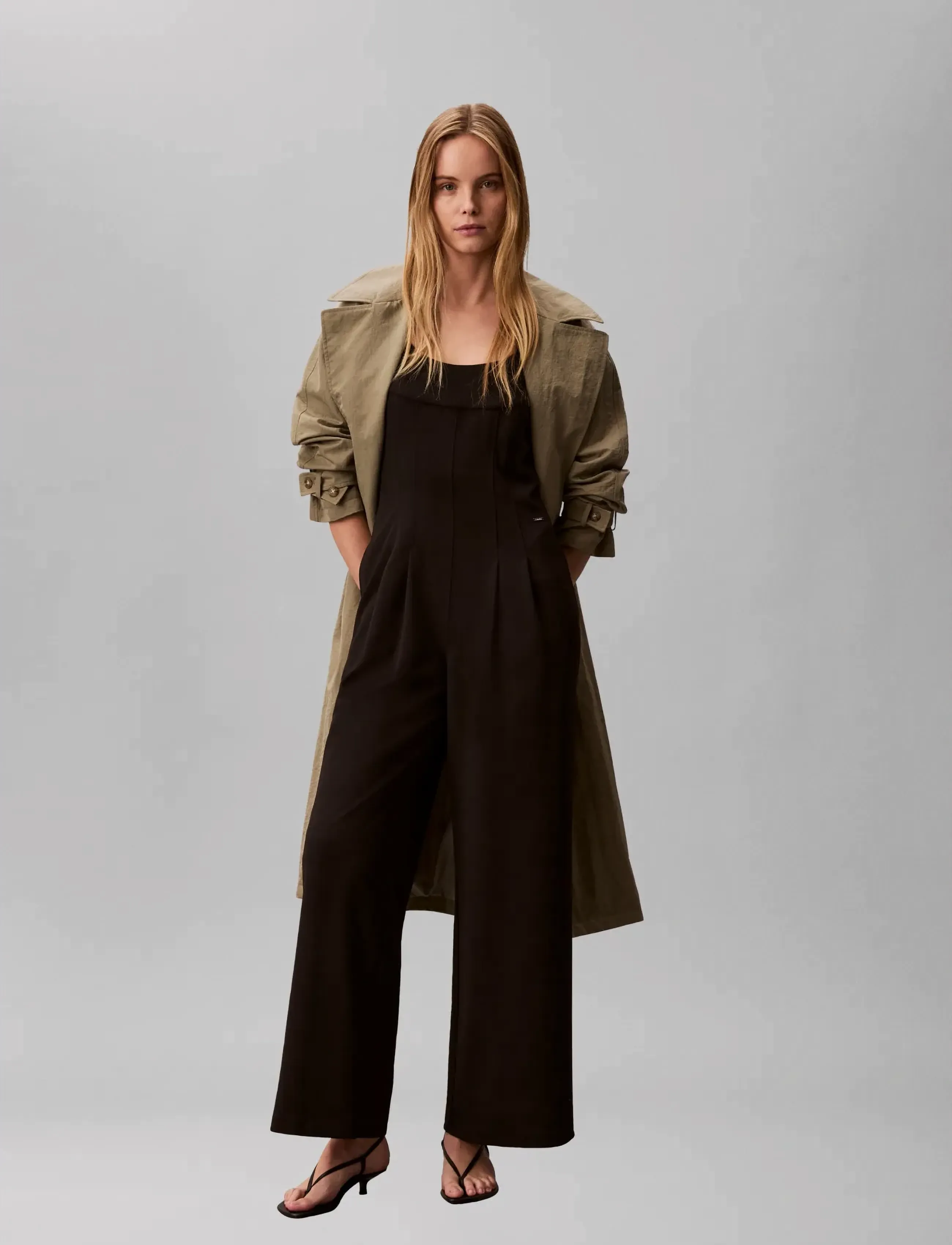 Calvin Klein - SCUBA CREPE SL JUMPSUIT - jumpsuits - black - 5
