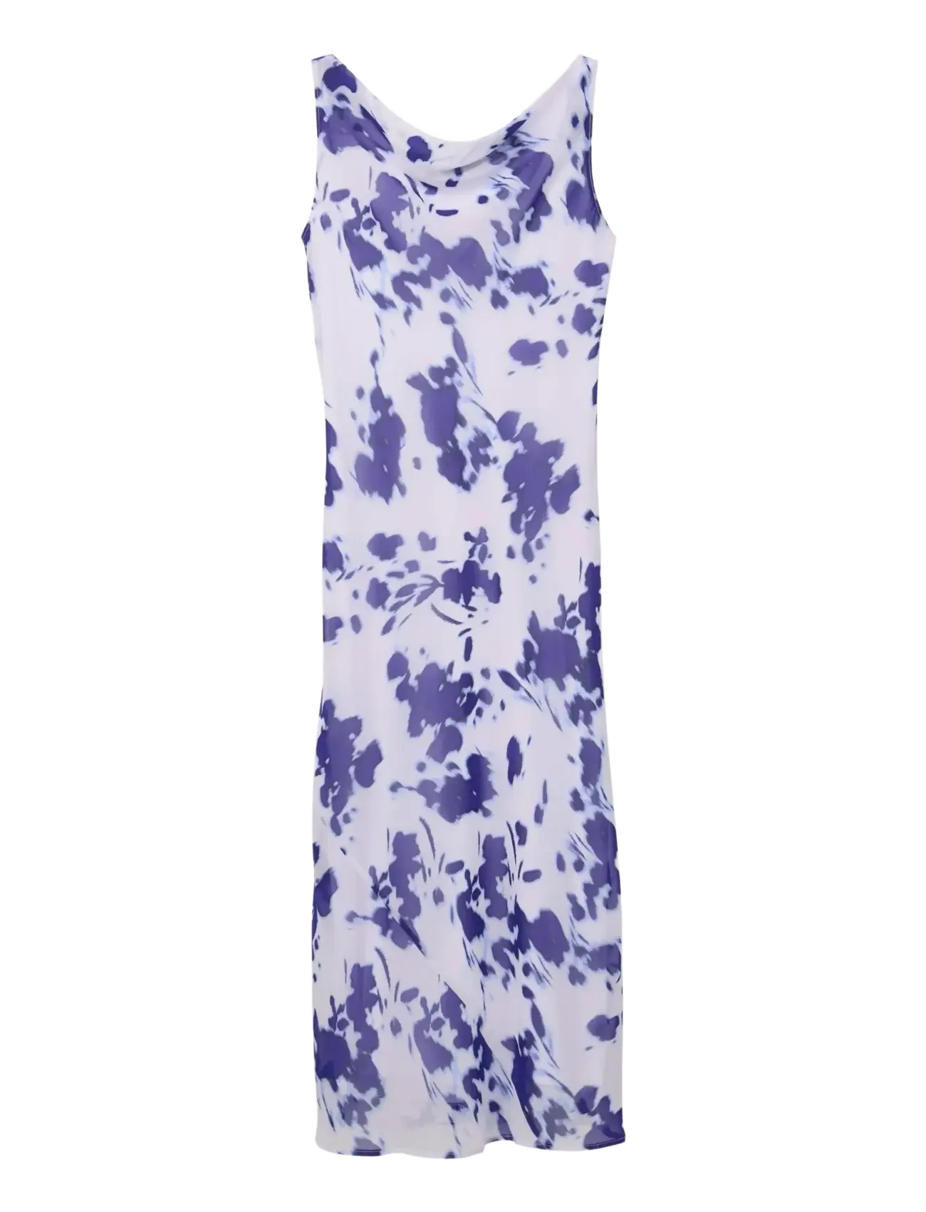 Calvin Klein PRINTED CHIFFON SL COWL NECK MAX - Klänningar - BRILLIANT WHITE SWEPT FLORAL PRINT / white