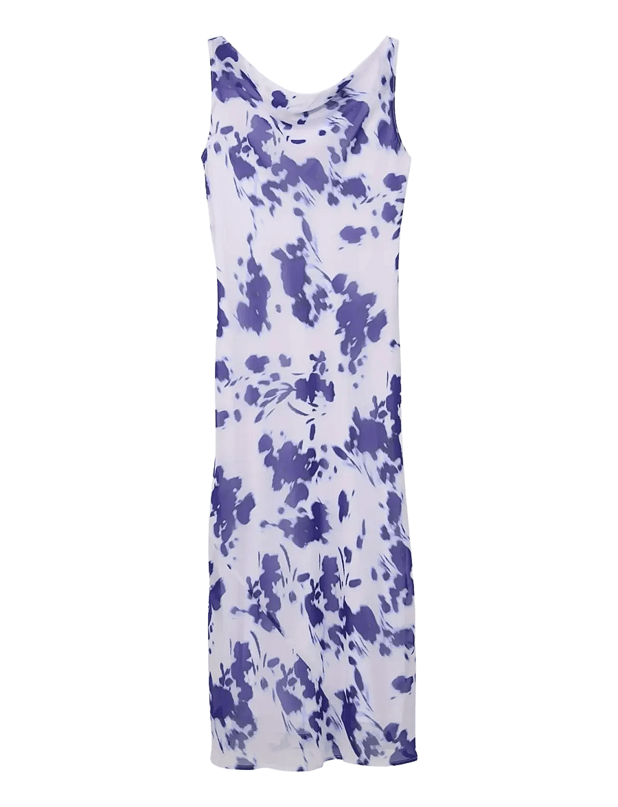 Calvin Klein - PRINTED CHIFFON SL COWL NECK MAX - konfirmation - brilliant white swept floral print - 1