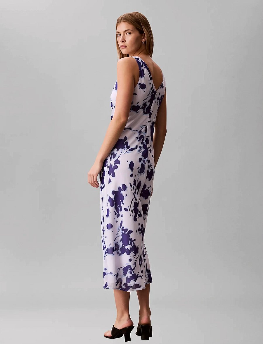 Calvin Klein - PRINTED CHIFFON SL COWL NECK MAX - konfirmation - brilliant white swept floral print - 2