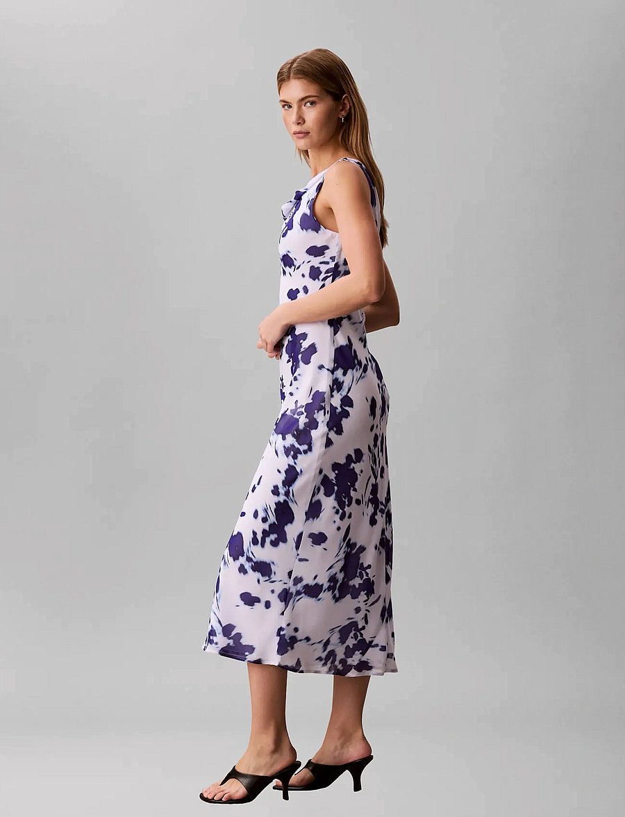 Calvin Klein - PRINTED CHIFFON SL COWL NECK MAX - konfirmation - brilliant white swept floral print - 4