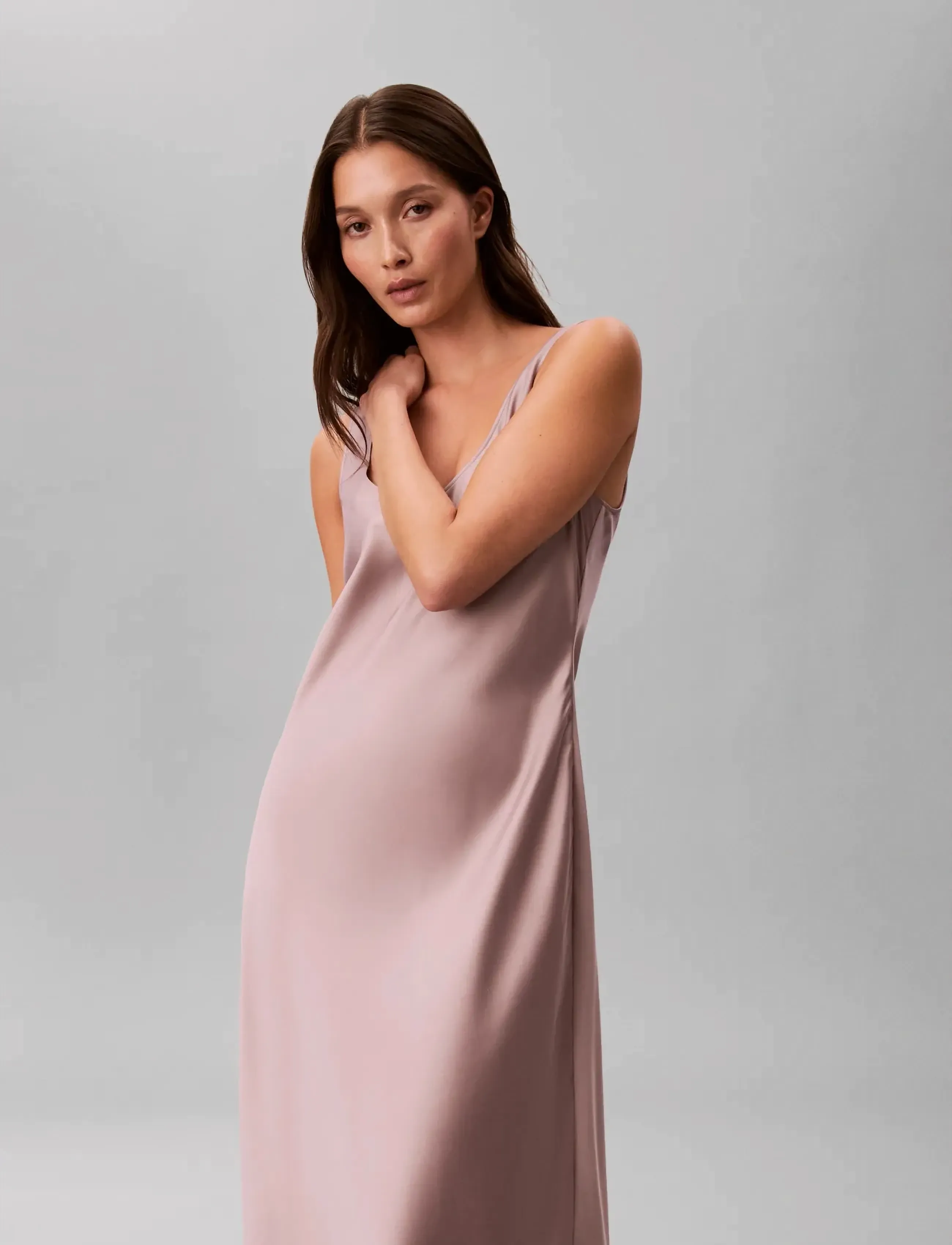 Calvin Klein - MATTE SATIN HERO SLIP DRESS - dusted fox - 3