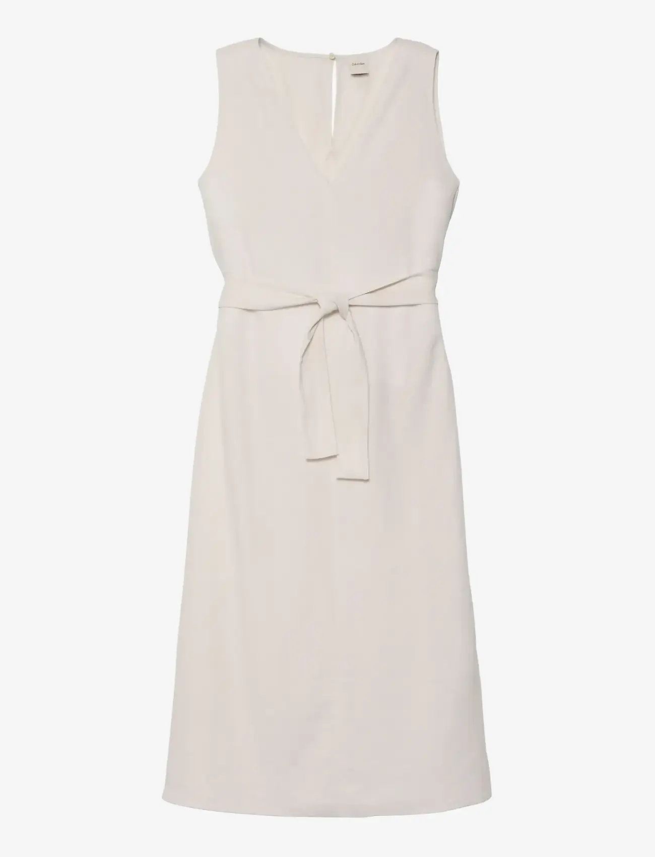 Calvin Klein Linen V Neck Sleeveless Dress  midi dresses  shop at Booztlet