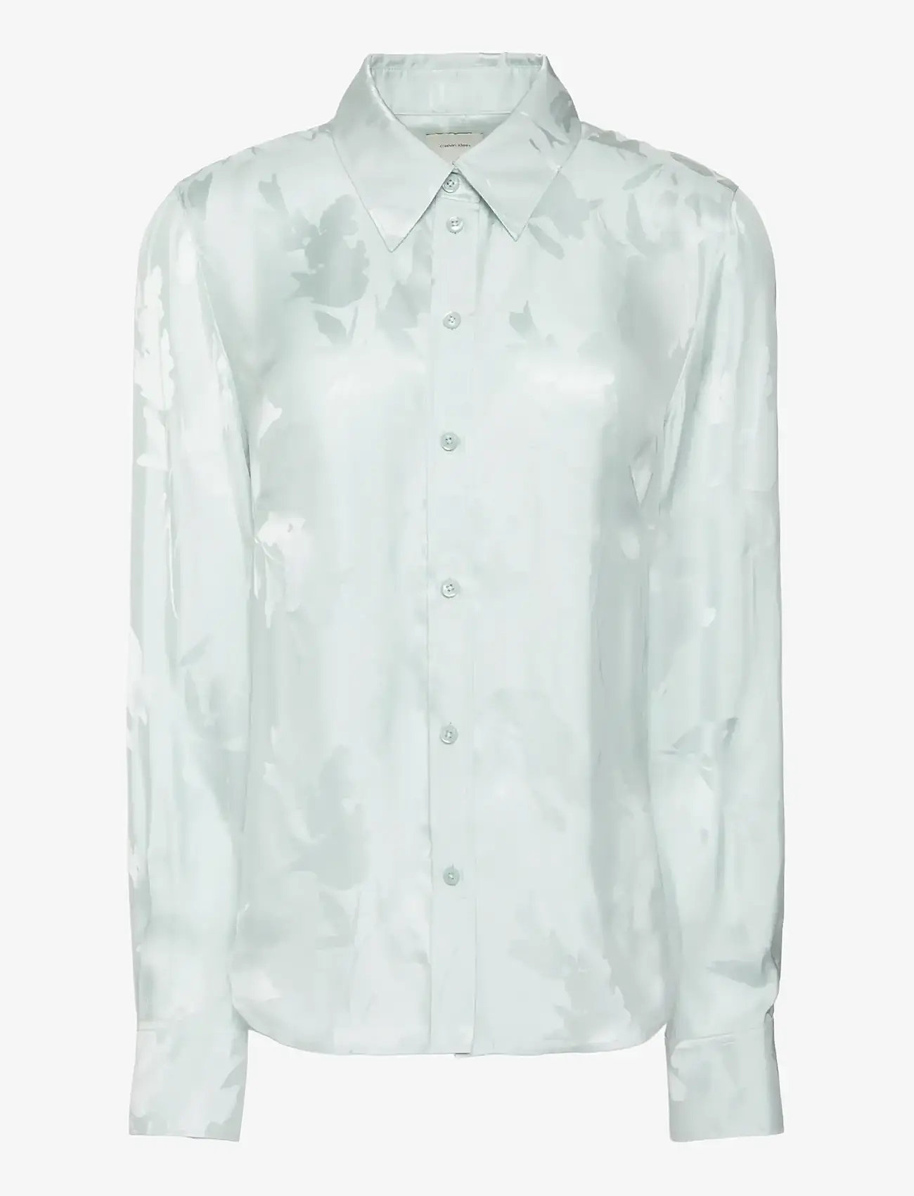 Calvin Klein - VISCOSE JACQUARD SLIM SHIRT - langærmede skjorter - pale meadow floral cuttings jacquar - 1