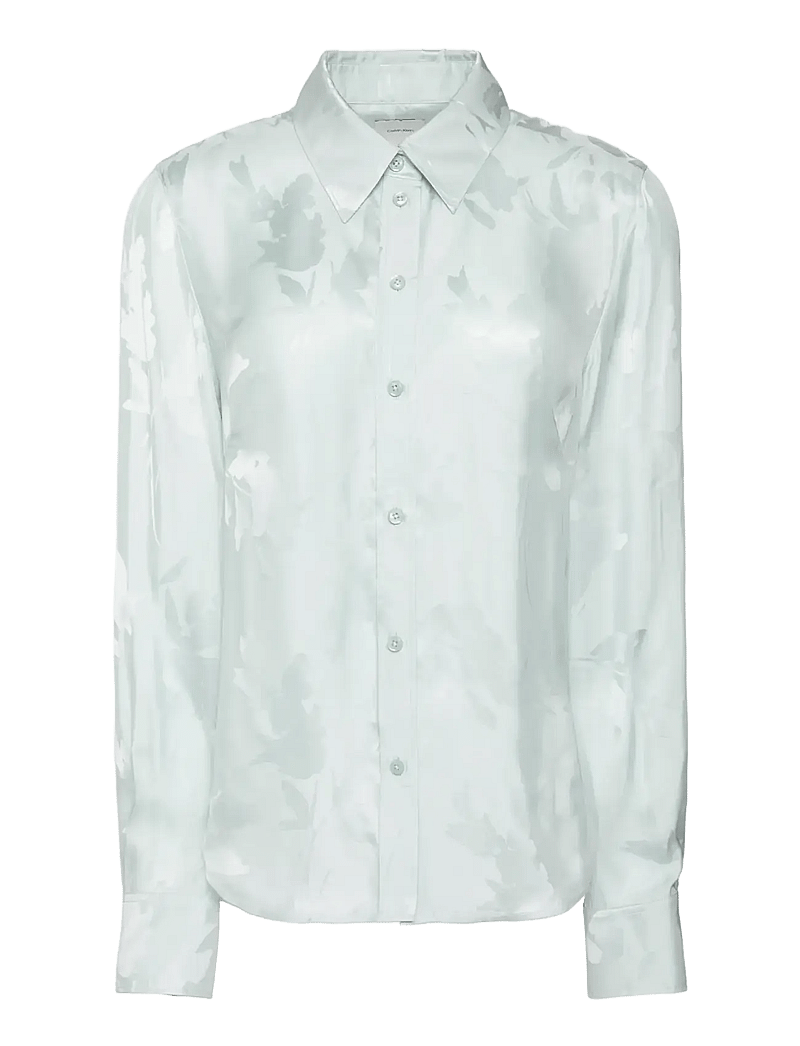 Calvin Klein - VISCOSE JACQUARD SLIM SHIRT - langærmede skjorter - pale meadow floral cuttings jacquar - 1