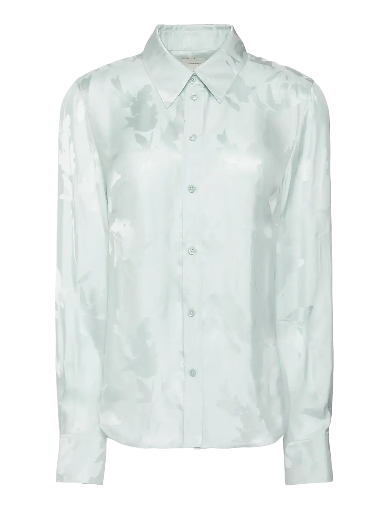 Calvin Klein VISCOSE JACQUARD SLIM SHIRT - Transitional Layering - PALE MEADOW FLORAL CUTTINGS JACQUAR / green
