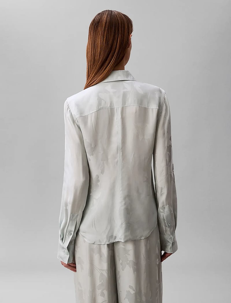 Calvin Klein - VISCOSE JACQUARD SLIM SHIRT - langærmede skjorter - pale meadow floral cuttings jacquar - 2