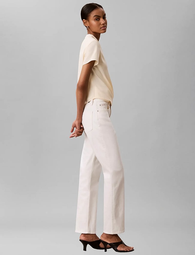 Calvin Klein - CREPE SS DRAPED WRAP TOP - short-sleeved blouses - vanilla custard - 3