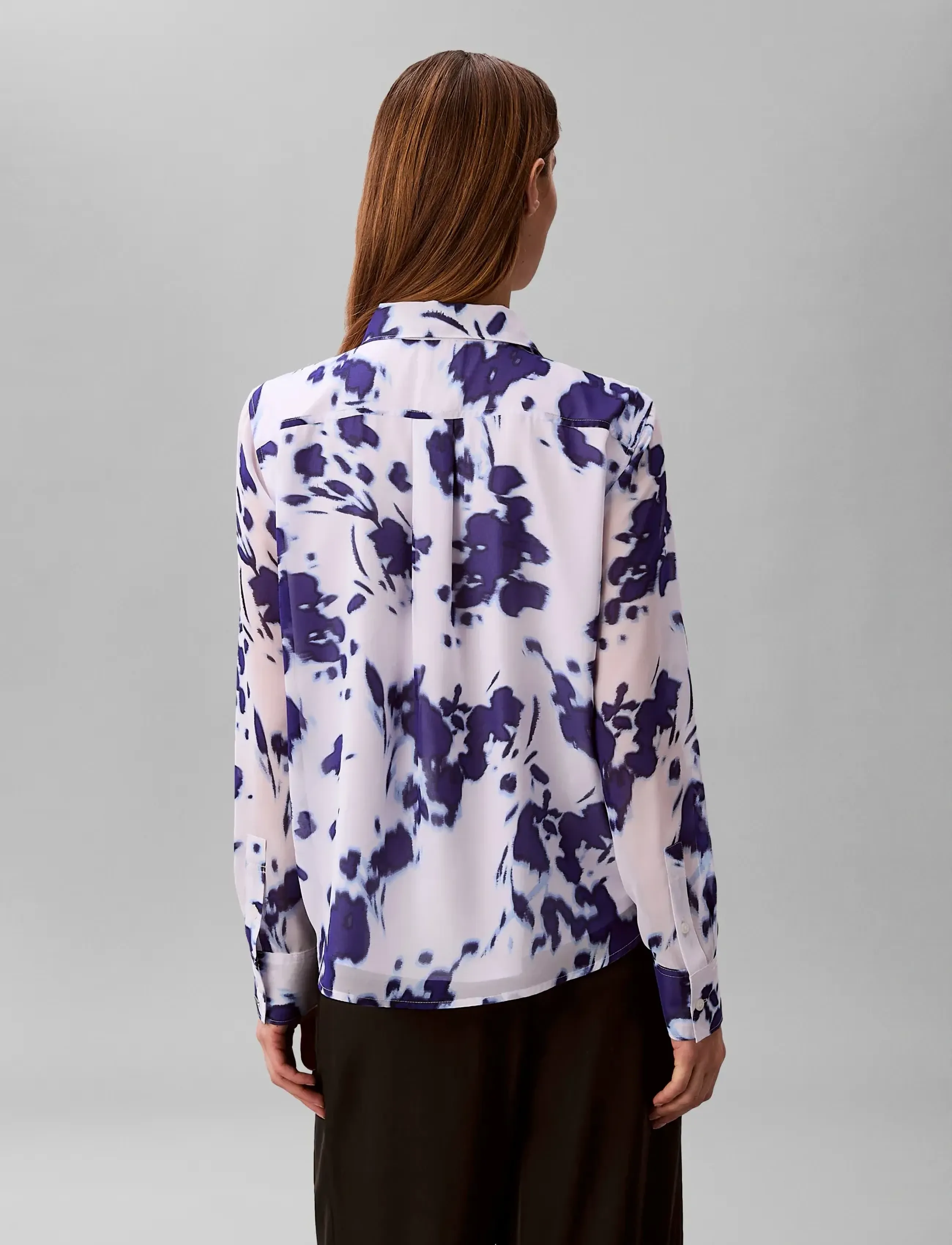 Calvin Klein - PRINTED POLY CHIFFON RELAXED BUT - koszule z długimi rękawami - brilliant white swept floral print - 2